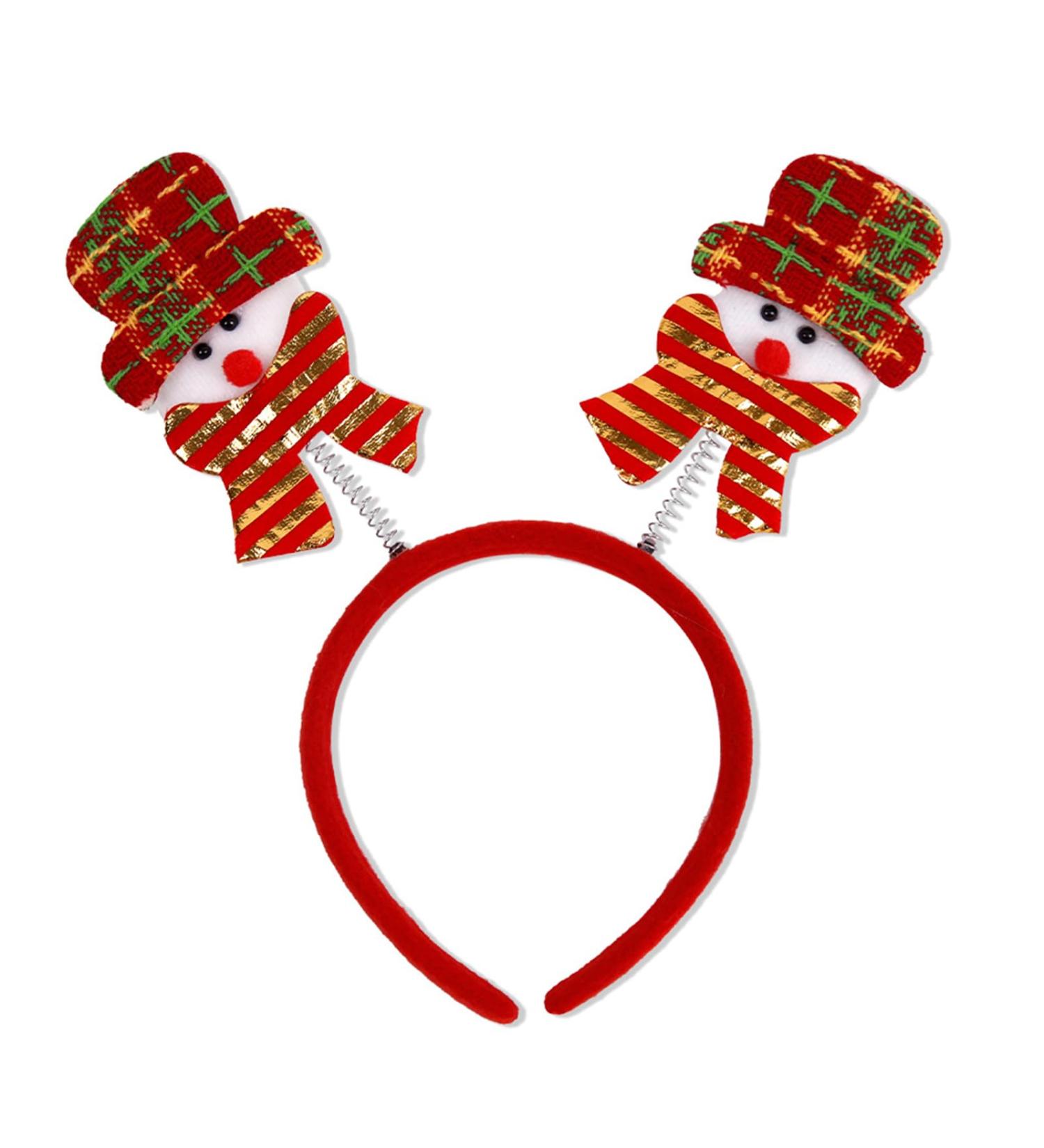 amangul Christmas Theme Headband Bowknot Snowman Hairhoop Party Props Accessories Festival Party Hairband Kids Adult Headwear(Snowman Red Gold Sca) - Buy Online on GoSupps.com