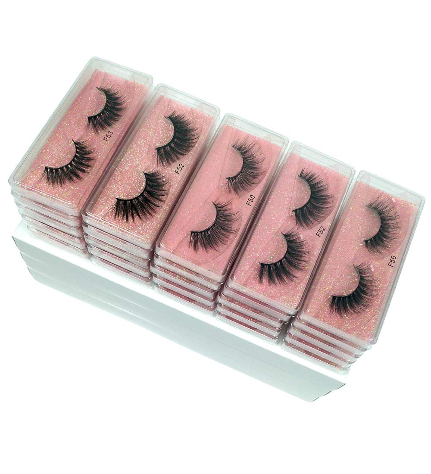 3D Mink Lashes Wholesale - Natural False Eyelashes Pack - 30 Pairs Faux Mink Eyelashes - Bulk Makeup Fake Lashes - Mix Styles - 1 Pair Included - Buy Online on GoSupps.com