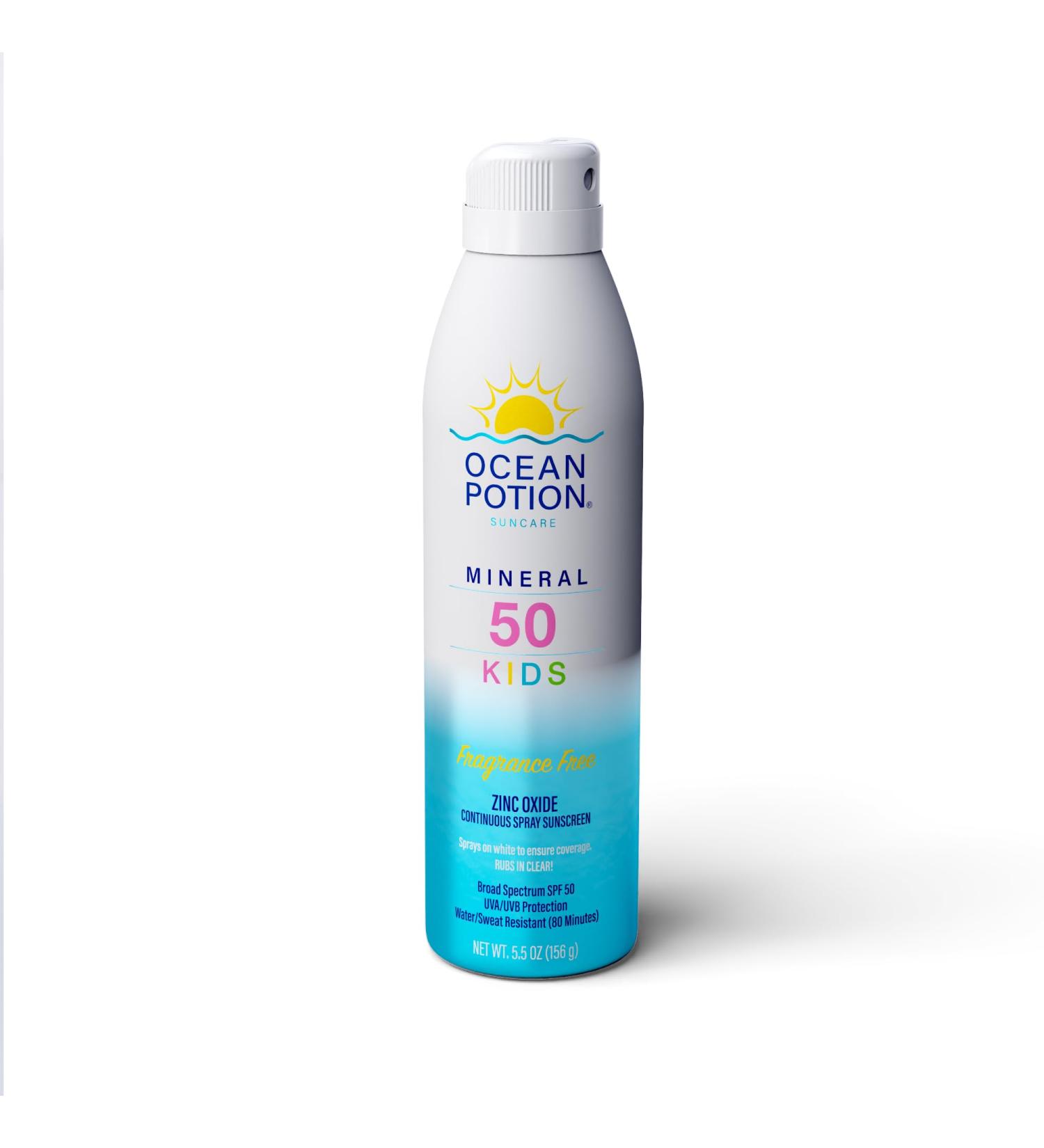 Ocean Potion Sunscreen Body Spray Mineral Kids SPF#50 5.5oz C-Spray - Mineral Formula - Buy Online on GoSupps.com