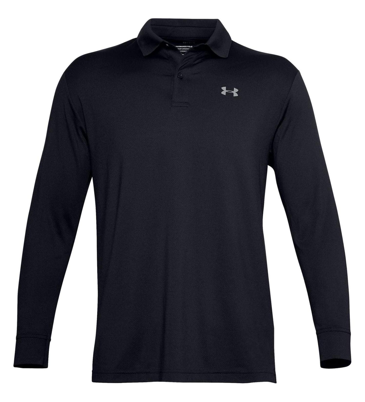 Under Armour Men's Performance Polo 2.0 Long Sleeve T-Shirt Black/Pitch Gray X-Large - Buy Online on GoSupps.com