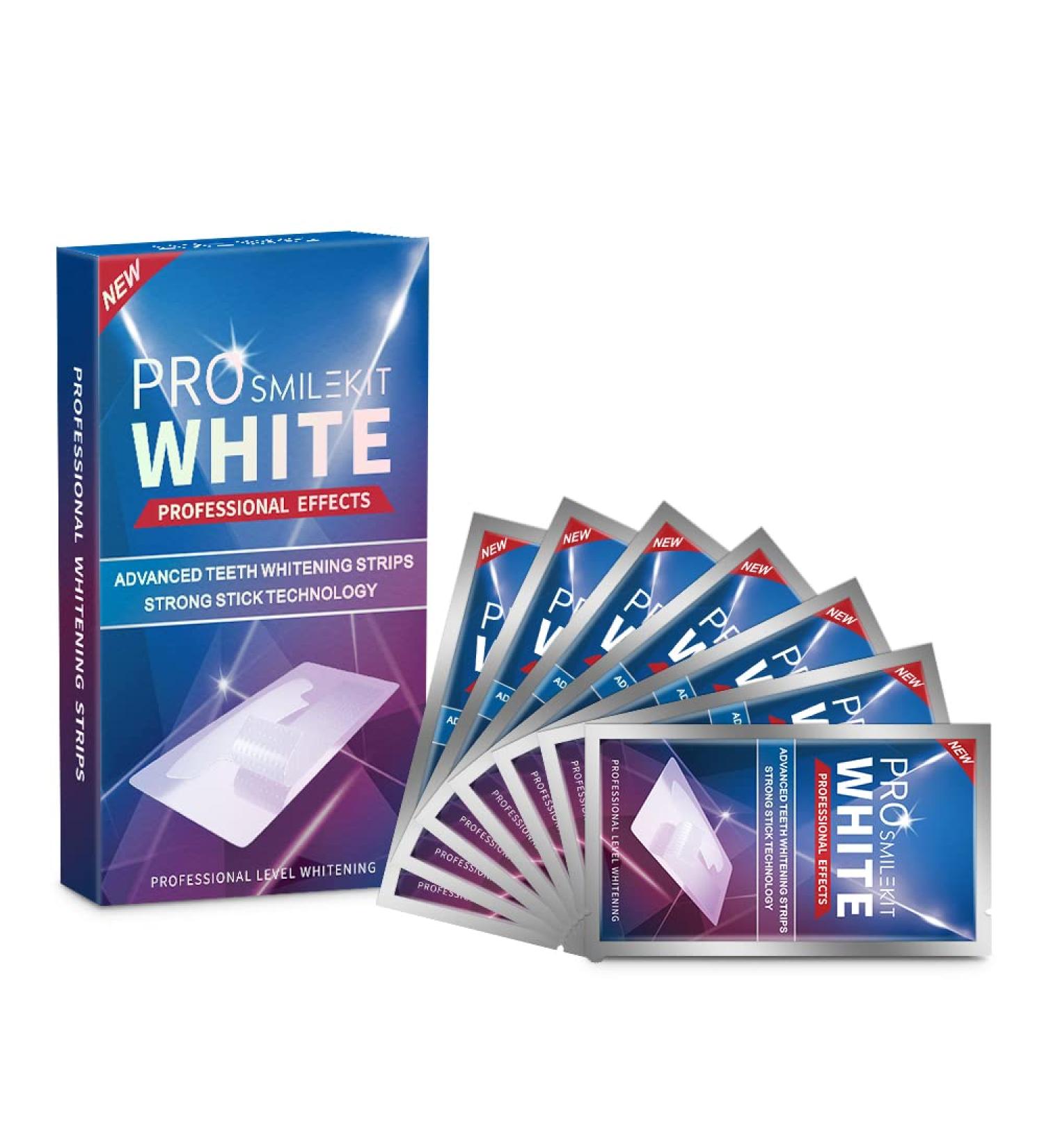 Professional Teeth Whitening Strips - Non-Sensitive Kit for Brighter Smile | 14 Pouches (28pcs) for Effective Dental Whitening - Buy Online on GoSupps.com