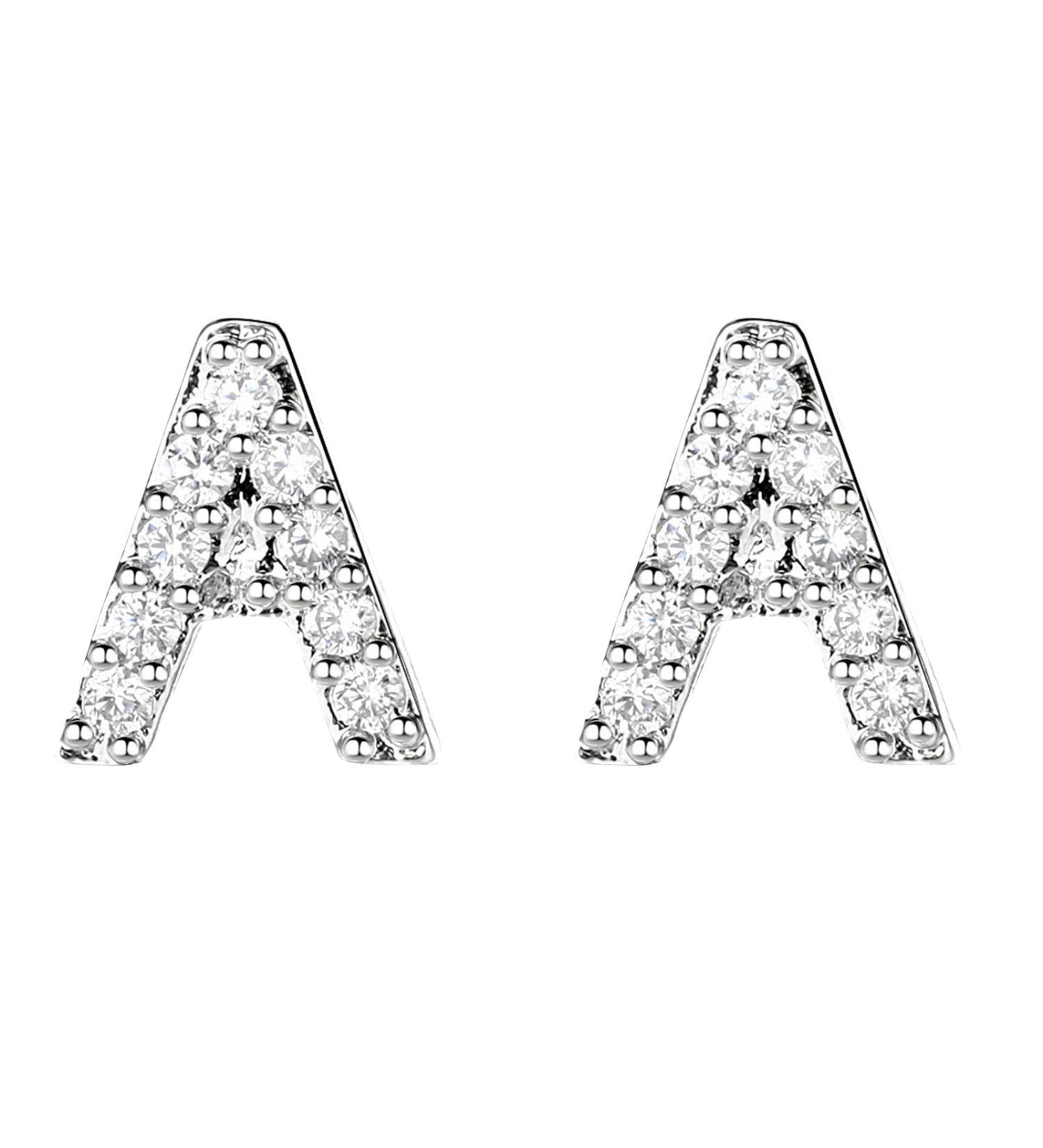 Earrings for Women 26 Earrings Earrings Girls Initial for Women Fashion Alphabet Simulated Faux Diamond Stud Earrings for Earrings for Women - Buy Online on GoSupps.com