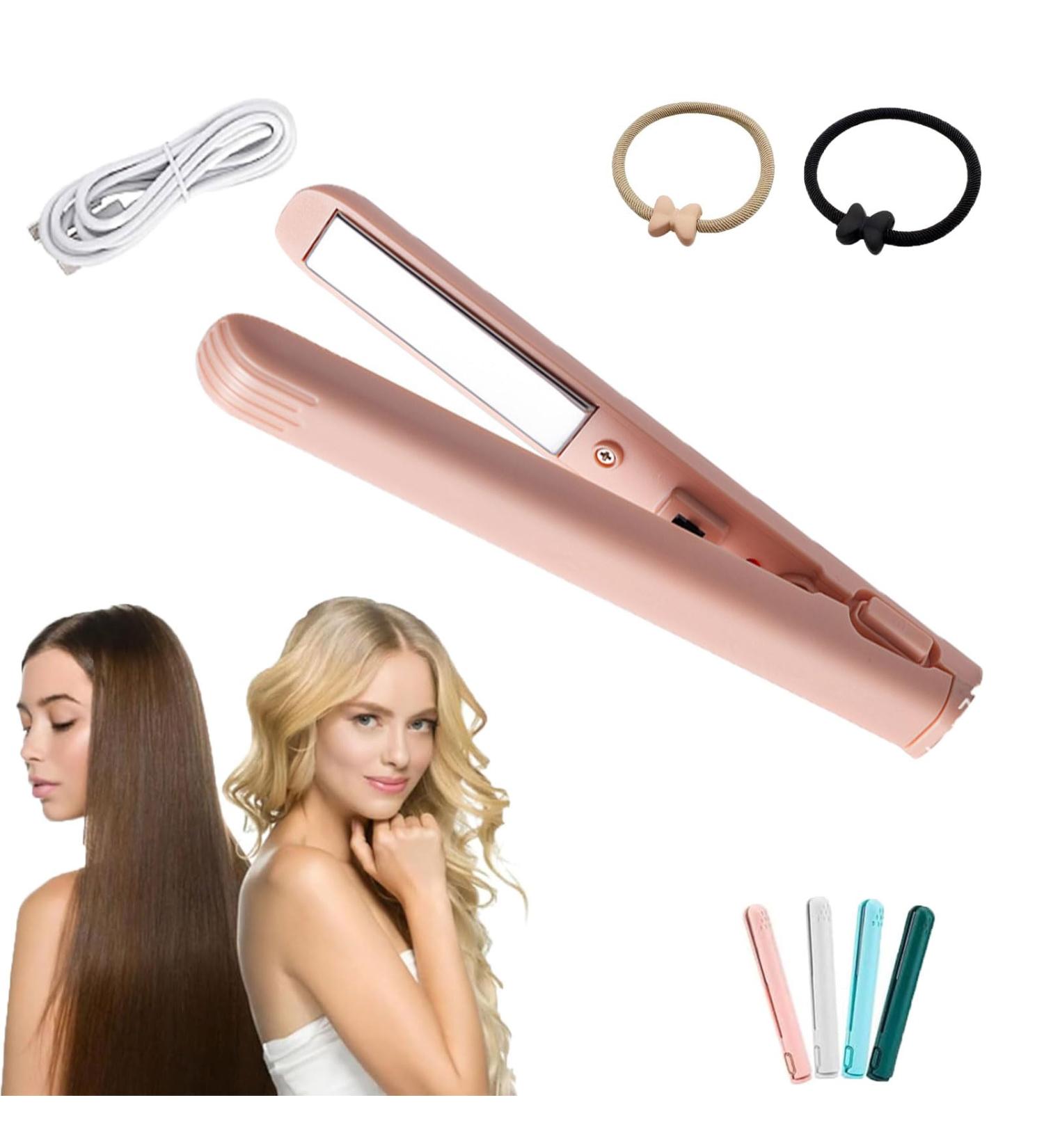 Mini Dual-Purpose Curling Iron USB Mini Dual-purpose Hair Straightener Curling Iron Goodwillbrave Mini Curling Iron Long-Lasting Portable Travel Hair Styler (Upgrade Pink) - Buy Online on GoSupps.com