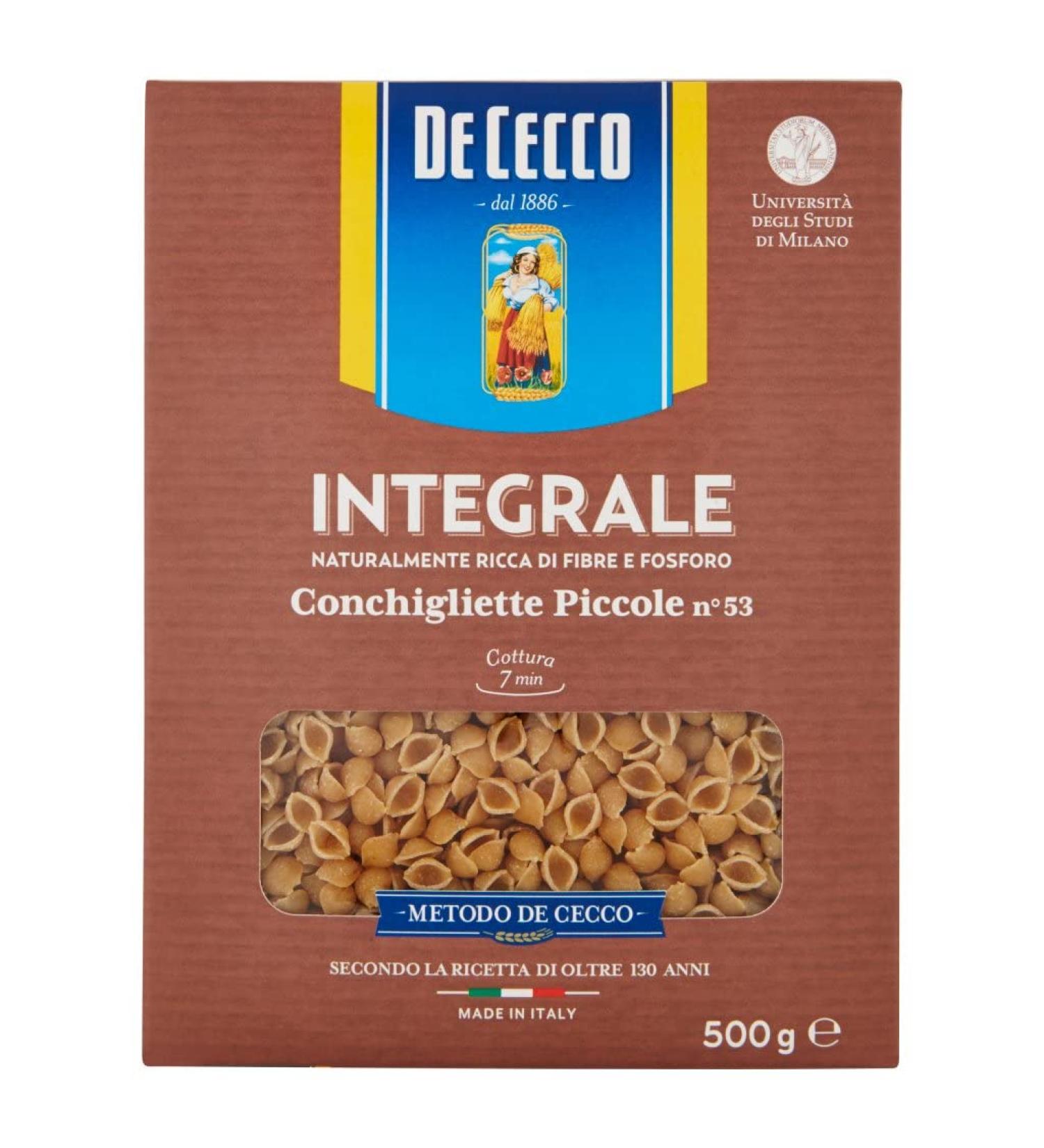 Italian Gourmet E.R. De Cecco Conchigliette Piccole Integrali Whole Grain Pasta 500g + Pulpa Italian Gourmet 400g Pack of 10 - Buy Online on GoSupps.com