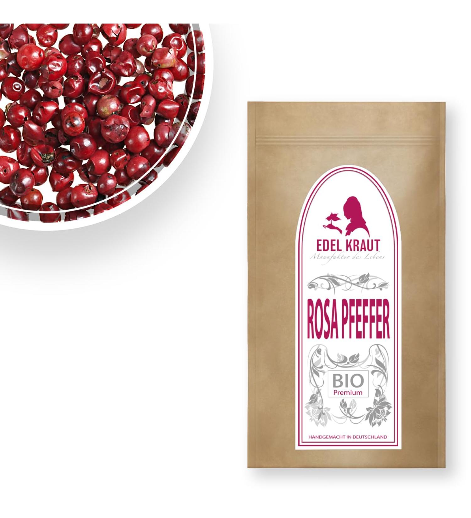 Rosa Pepper Organic 100g | 100% Natural Pink Pepper Berries - Noble Herb - Premium Additive-Free Red Pepper Grains - Buy Online on GoSupps.com