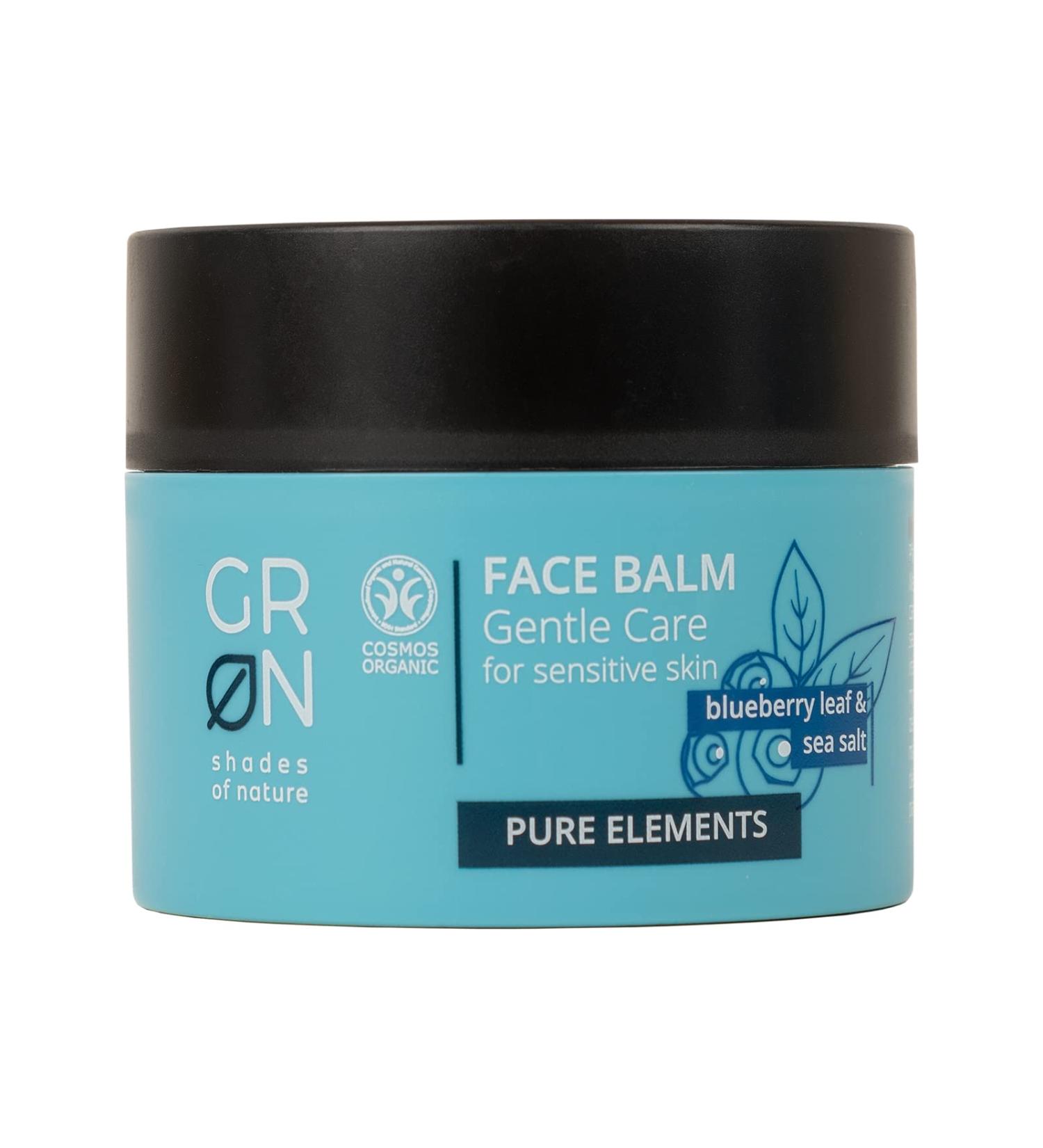 G R N Shades of Nature Biocosmetics Face Balm - Sea Salt & Organic Blueberry Leaf for Sensitive Skin - 50ml Gentle Care - Buy Online on GoSupps.com