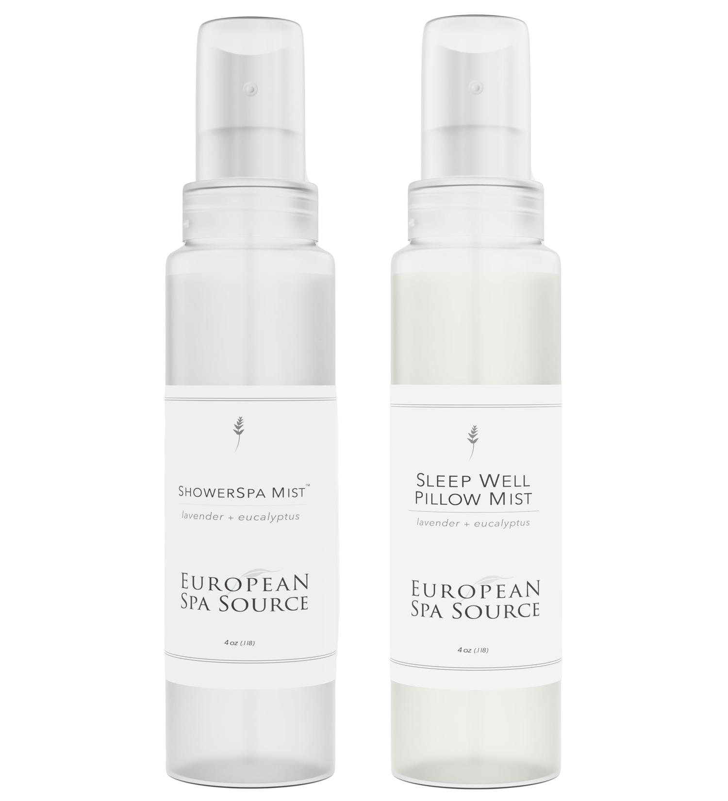 European Spa Source Lavender + Eucalyptus ShowerSpa Mist & Pillow Mist Sprays Bundle for Aromatherapy at Home Spa Experience 4 fl oz. (Each) - Buy Online on GoSupps.com