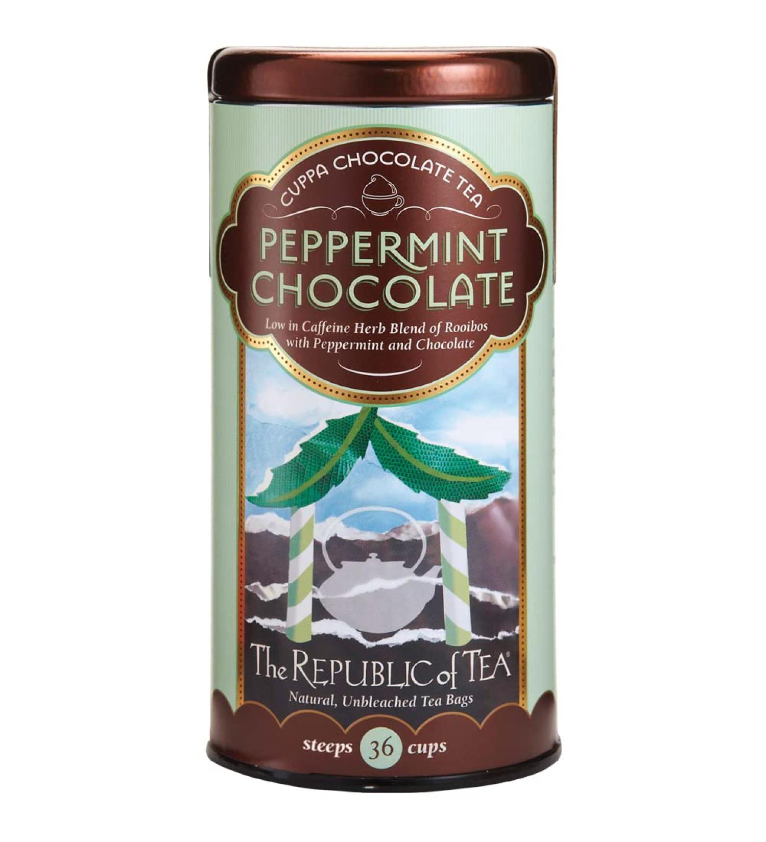 The Republic of Tea Peppermint Cuppa Chocolate Rooibos Tea 36 Bags | Dessert Blend with Peppermint | 36 Count Pack - Buy Online on GoSupps.com