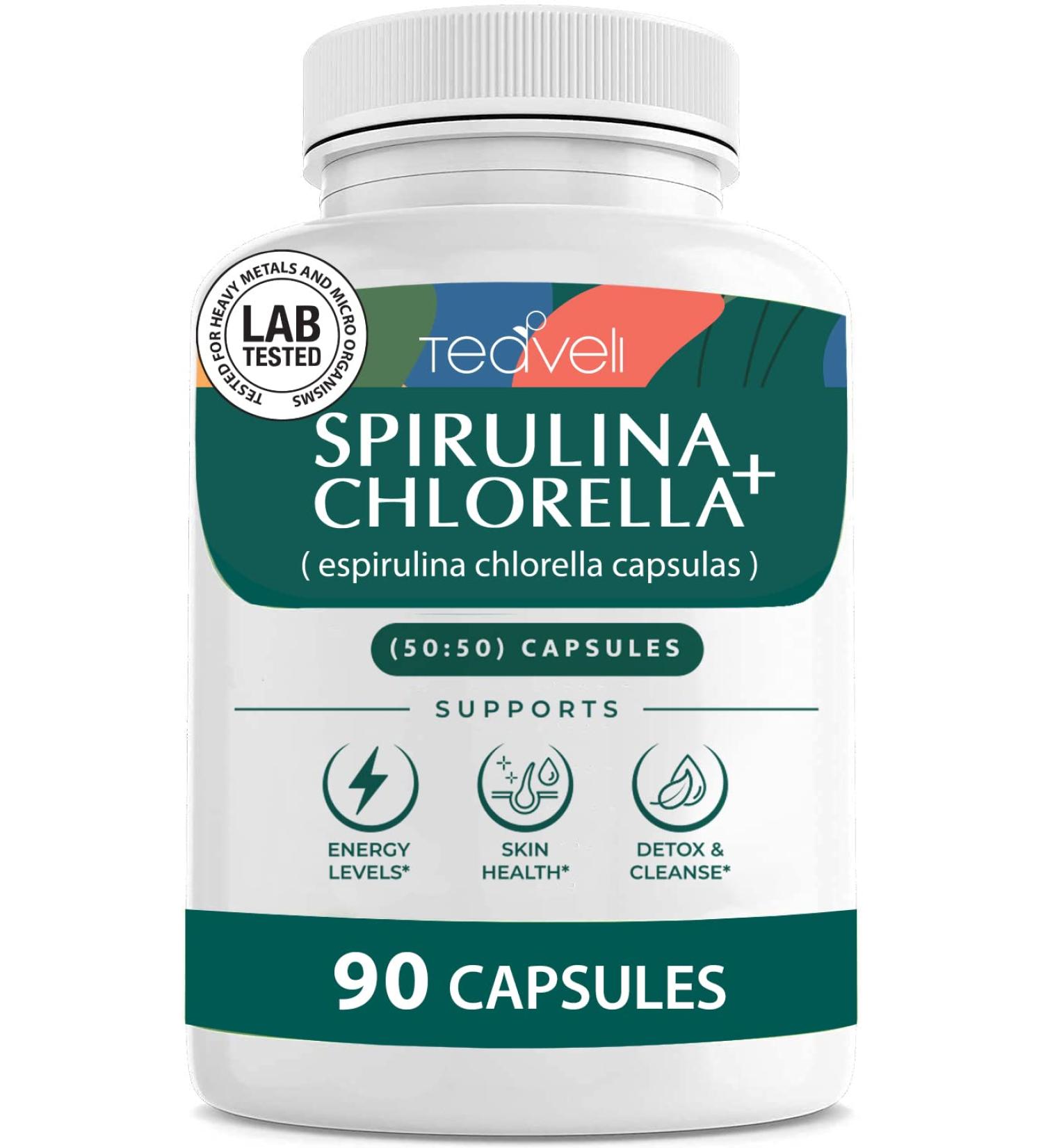 Organic Spirulina & Chlorella Capsules - Detox & Energy