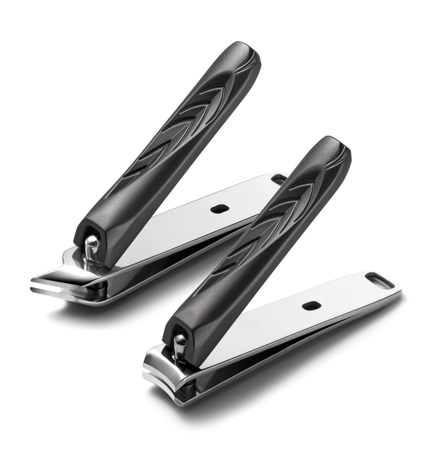 Feryes Nail Clipper Set 2 Stainless Steel Nail Clippers for Toenails & Fingernails Curved & Beveled Blades 3.14 Inch Taupe - Buy Online on GoSupps.com