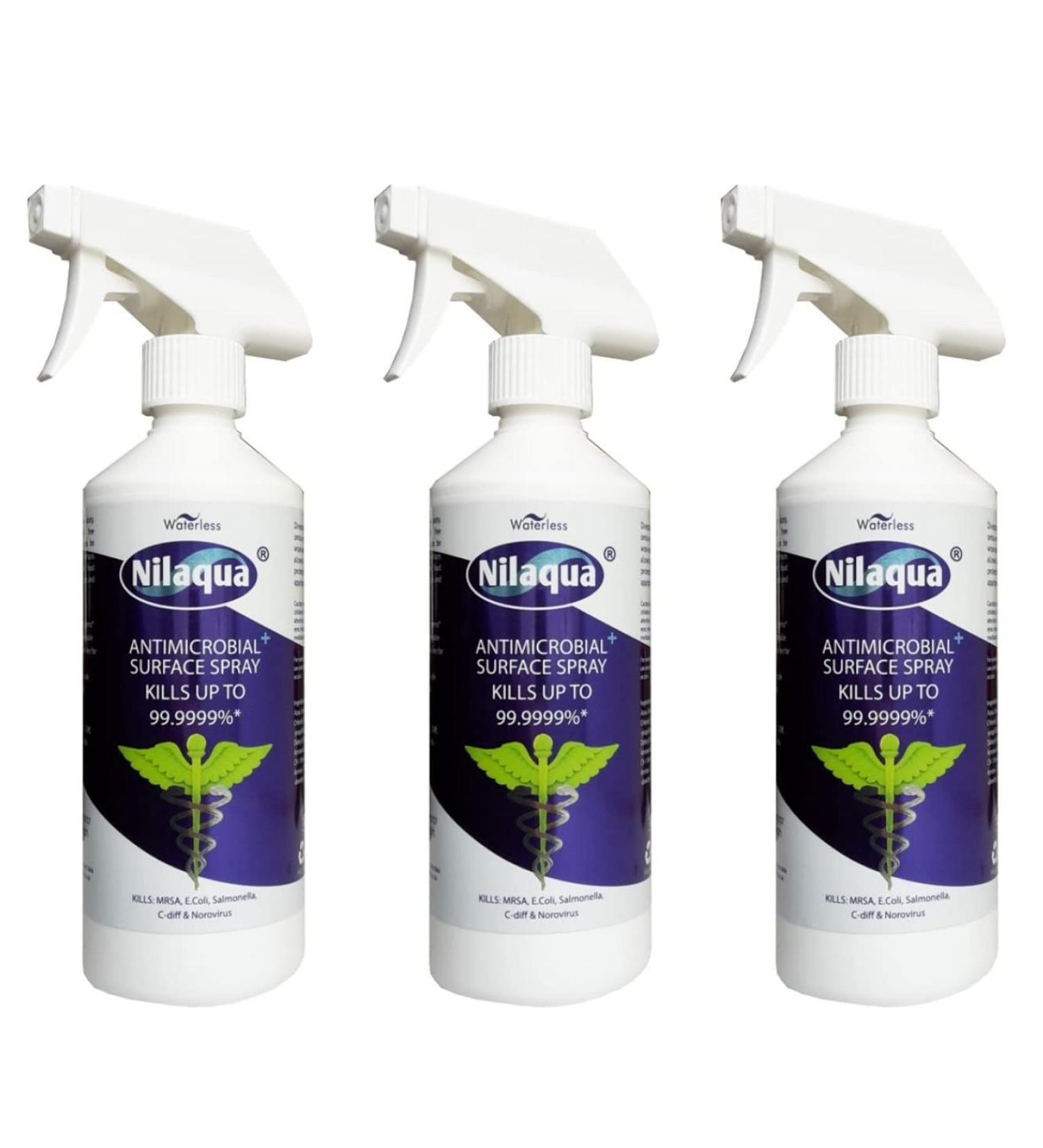 Nilaqua Surface Spray Super Strength Multipurpose Cleaner Alcohol Free and Non Tainting 500ml Trio Pack 500 ml (Pack of 3) - Buy Online on GoSupps.com