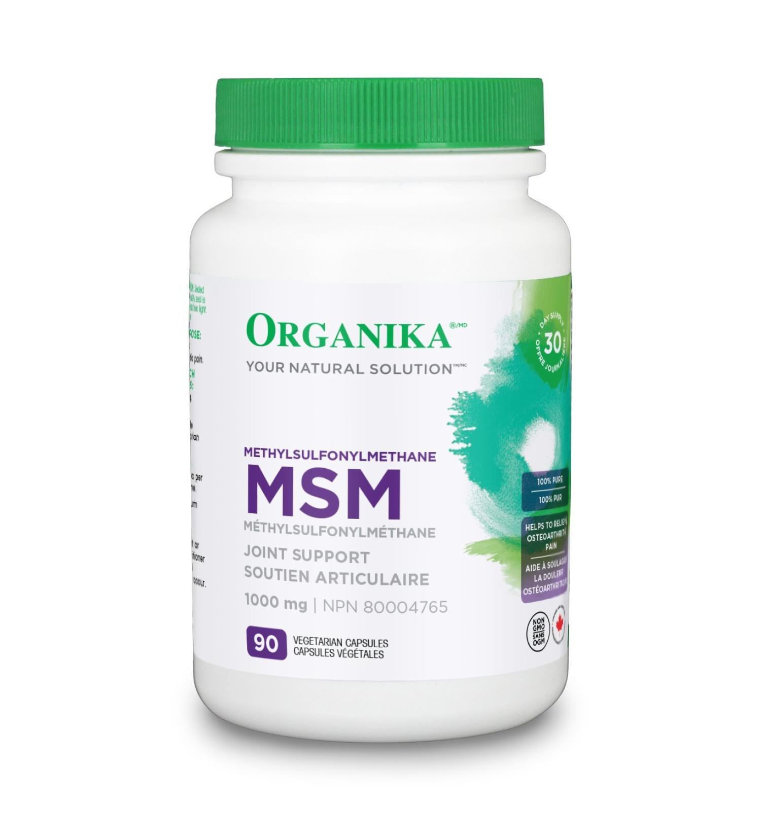 Organika MSM- Joint and Inflammation Support- 90 vcaps Natural 90 Count (Pack of 1) - Buy Online on GoSupps.com
