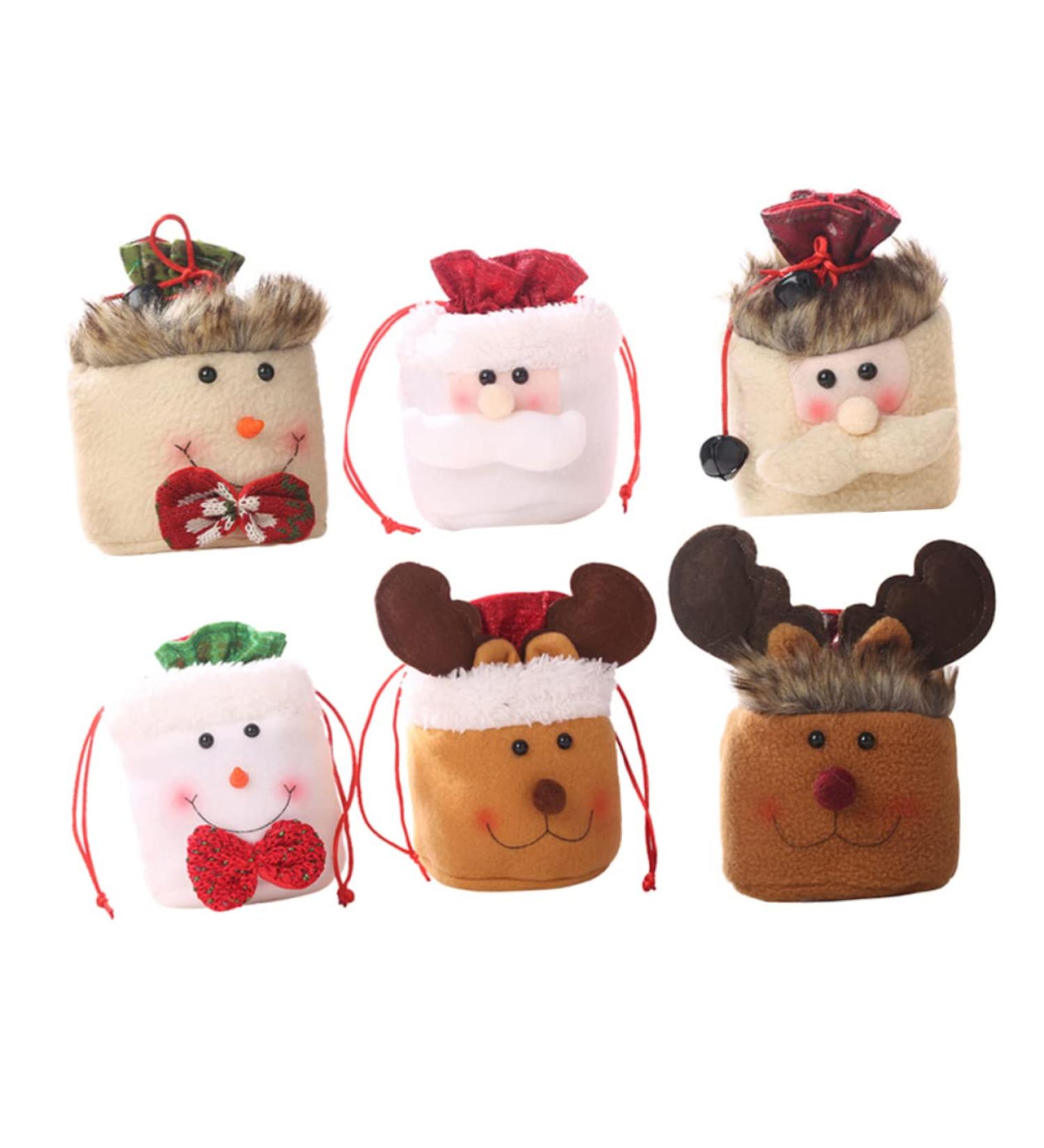 Abaodam 6pcs Bags Bulk Christmas Bag Assortment Christmas Candy Bag Apple Bag Child Elk Party Bag - Buy Online on GoSupps.com