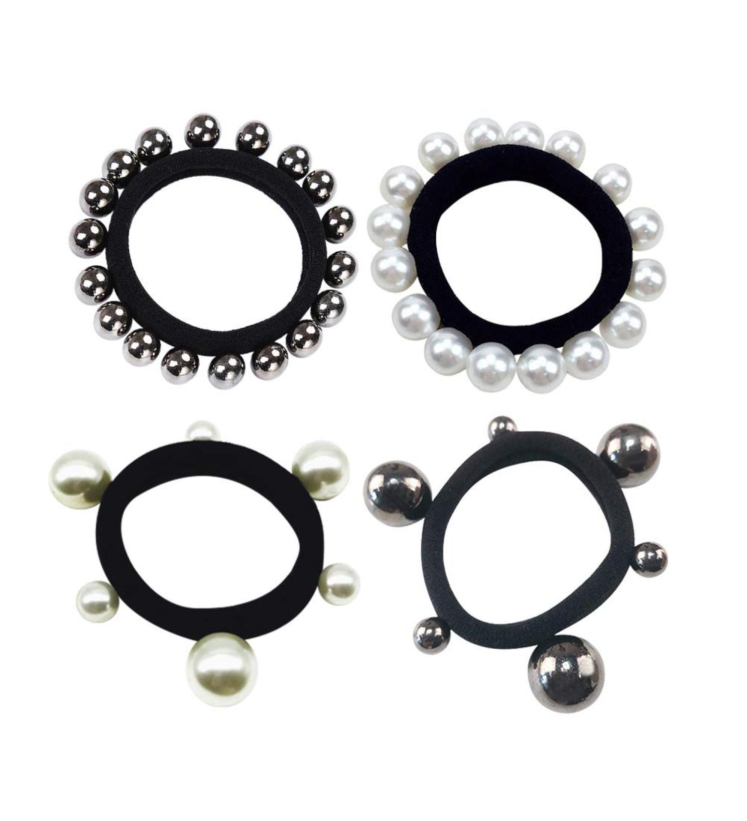 Beaupretty 8 Pieces Artificial Pearl Hair Ties - Elastic Ponytail Holders for Women | Stretch Hair Bands & Rings - Buy Online on GoSupps.com