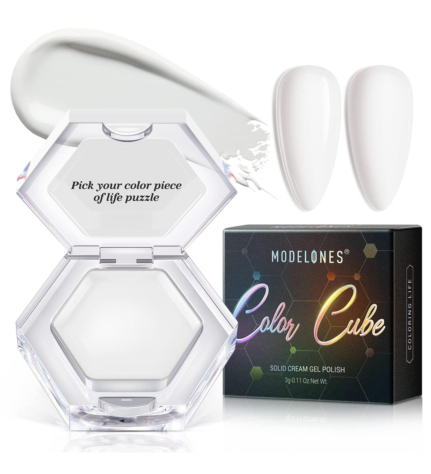 Modelones White Solid Gel Nail Polish - 3g Neutral Pudding Gel for Salon Quality DIY Nail Designs at Home - Buy Online on GoSupps.com