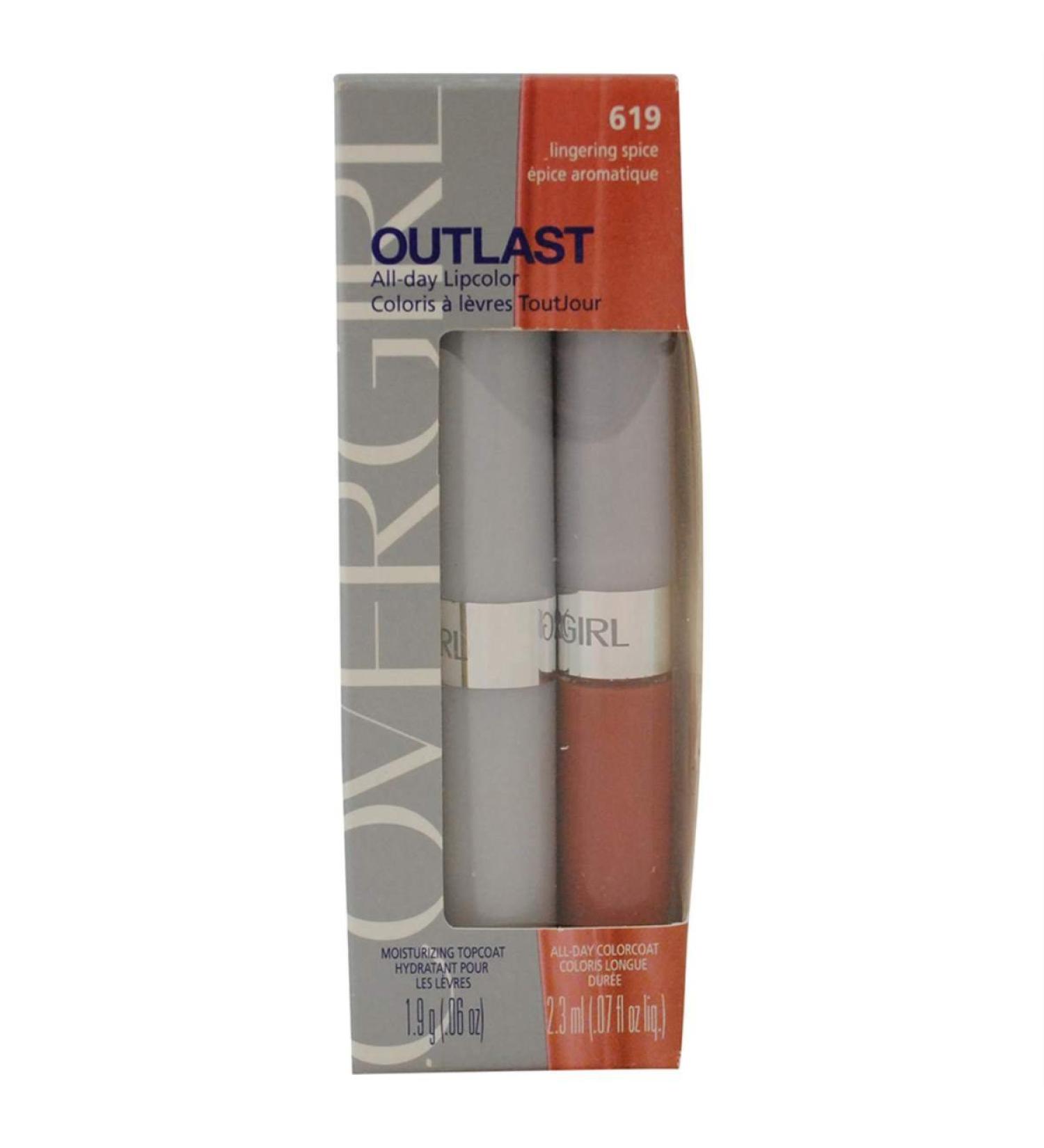 CoverGirl Outlast All Day Two Step Lipcolor Lingering Spice 619 0.13 Ounce