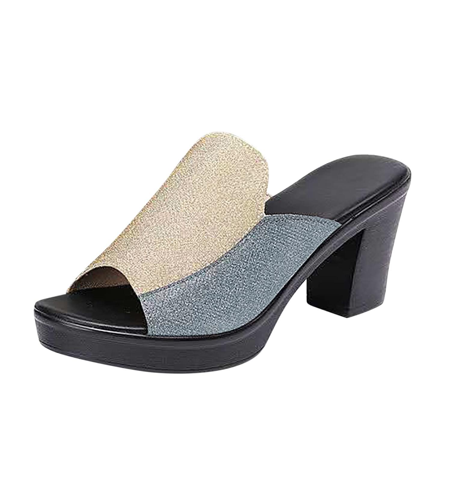 HSYHKDSY ENTIREFACE Women's Glittering Slingback Sandals - Sparkling Diamond Slip Shoes for Summer Vacations | S426004 Silver Size 4.5 UK - Buy Online on GoSupps.com