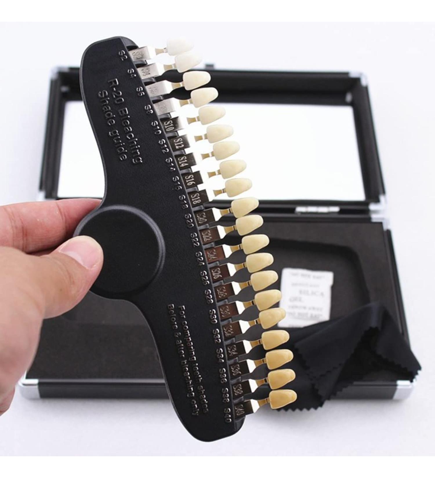 20 Colors 3D Teeth Shade Guide Set with Comparator Mirror - Dental Whitening & Bleaching Tool for Professionals - Buy Online on GoSupps.com