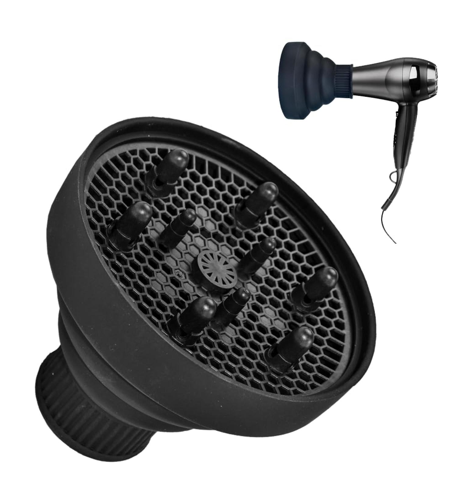 Buy Caredgo Silicone Hair Dryer Diffuser Portable Black Attachment for Curly Hair Foldable & Compact - Buy Online on GoSupps.com