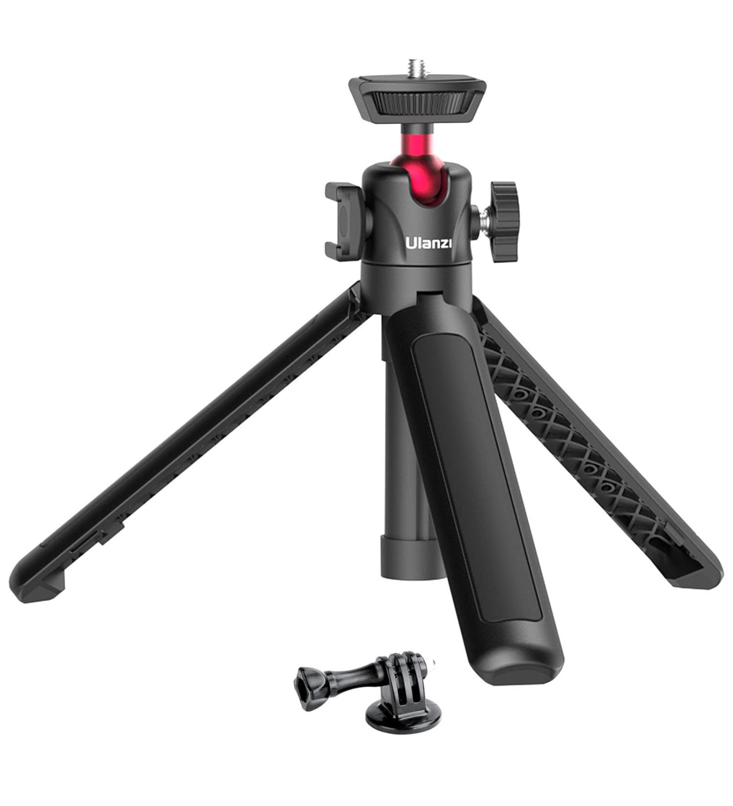 MT-16 Extendable Mini Camera Tripod | Lightweight & Portable Vlog Travel Selfie Stick | 360 Ball Head, Cold Shoe | for Akaso, DSLR, Gopro 5-11 - Buy Online on GoSupps.com