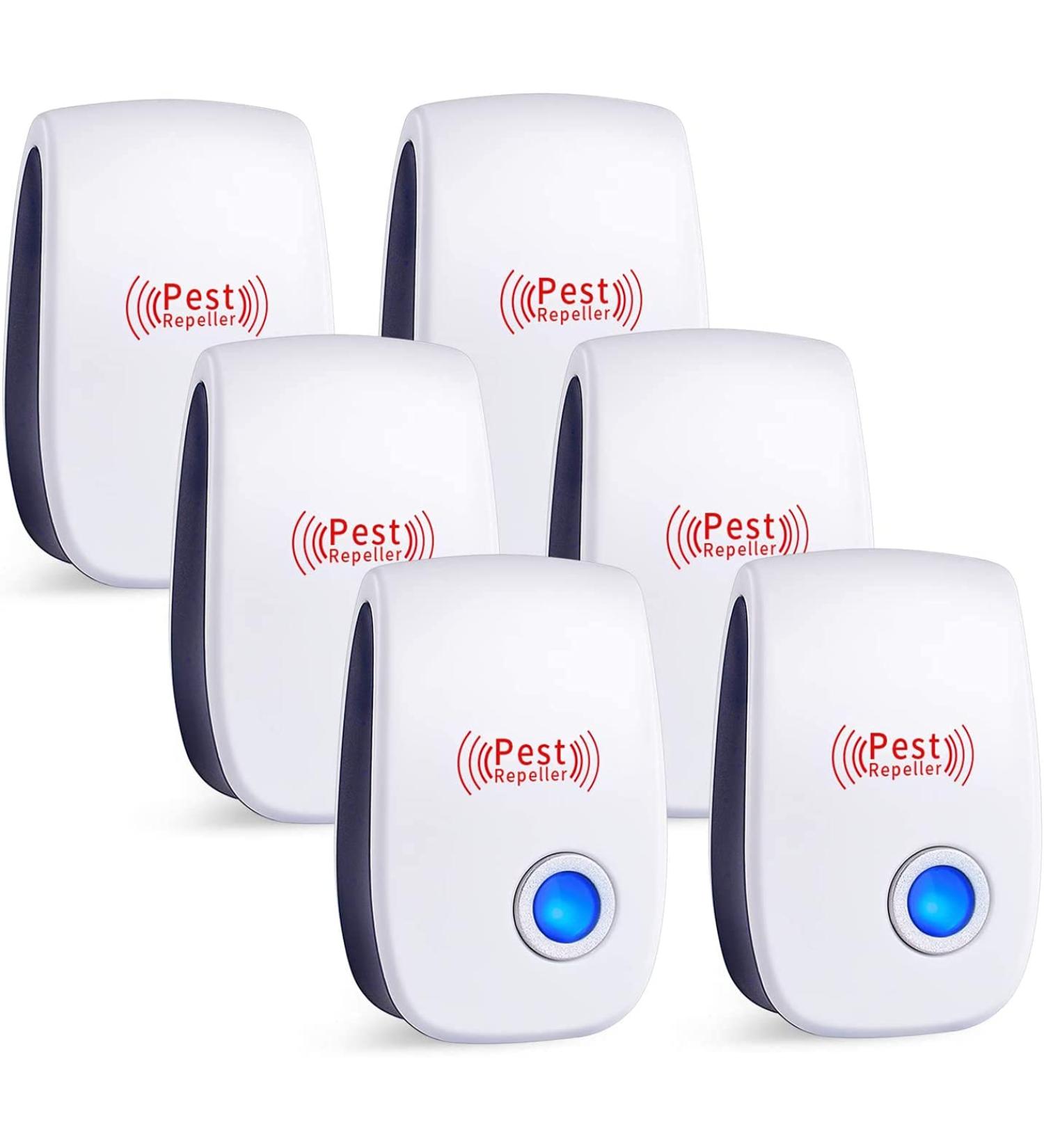6-Pack Ultrasonic Pest Repeller | Electronic Plug-in Sonic Control for Insects, Roaches, Ants, Mice, Bugs, Rodents, Mosquitoes, Spiders - Buy Online on GoSupps.com