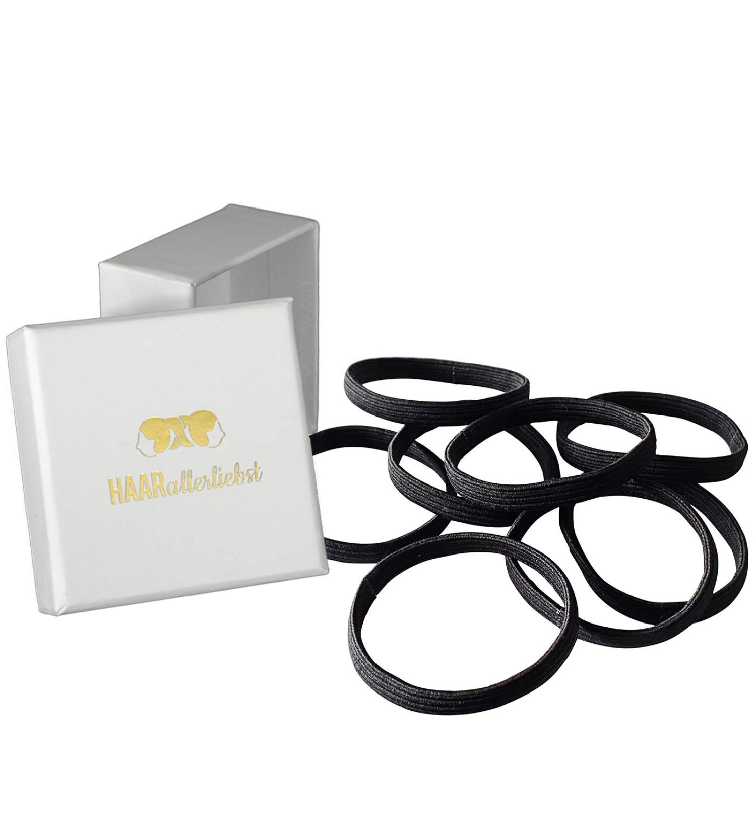 HAARallerliebst Extra Wide Hair Ties (8 Pack) - Black 5 cm | Storage Box Included (White) - International Shipping Available - Buy Online on GoSupps.com