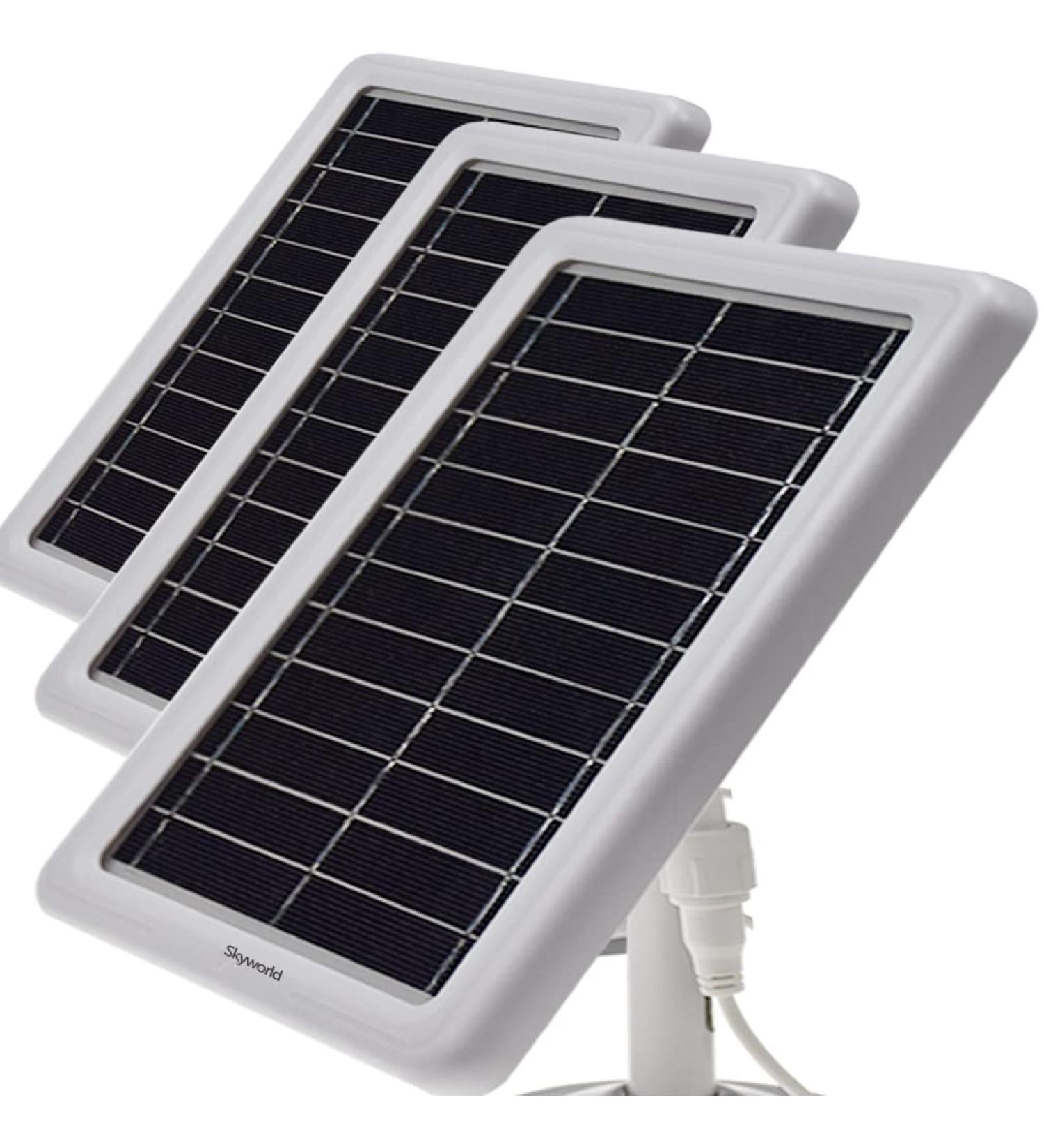 3 Pack Solar Panel Charger for Ring Camera - White | Compatible with Spotlight Cam & Stick Up Cam - Buy Online on GoSupps.com