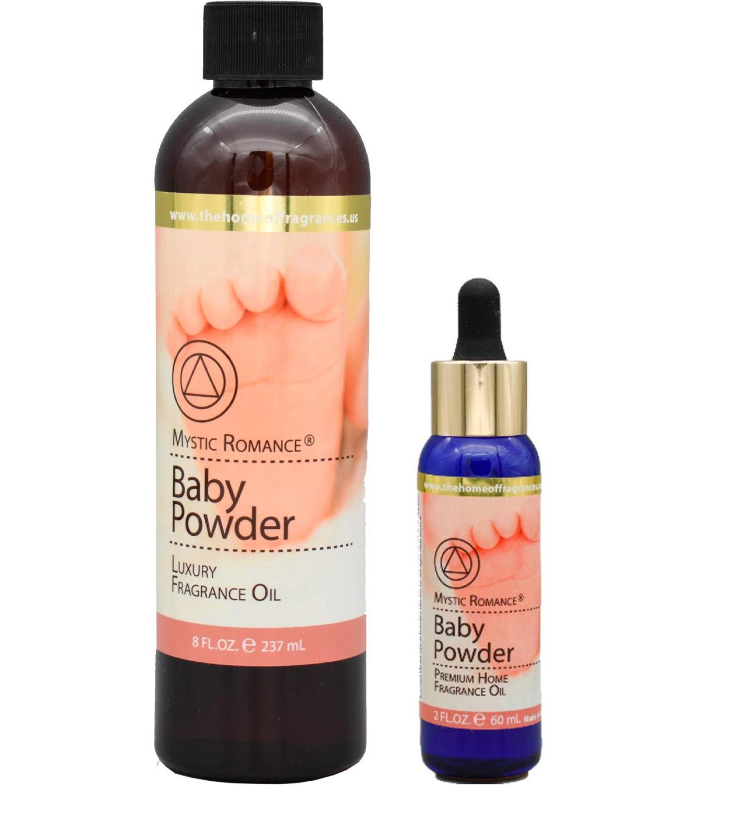 Baby Powder 8oz and 2oz Fragrance Oil Set (Two Bottles, one with Dropper)