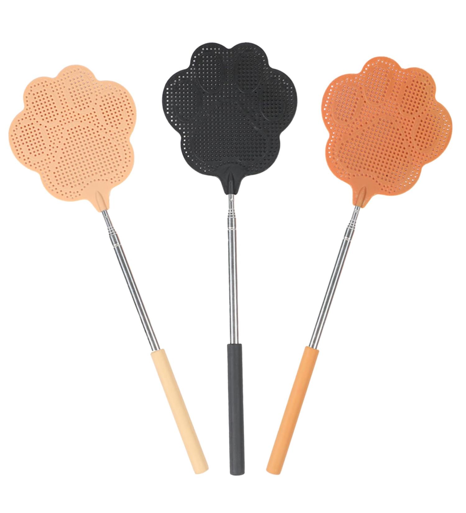 Fly Swatter for Indoors Extendable Fly Swatter 3Pcs Fly Swatter Manual Paw-Shaped Flyswatter Heavy Duty Fine Mesh PP Stainless Steel Fly Swatter for Indoors - Buy Online on GoSupps.com