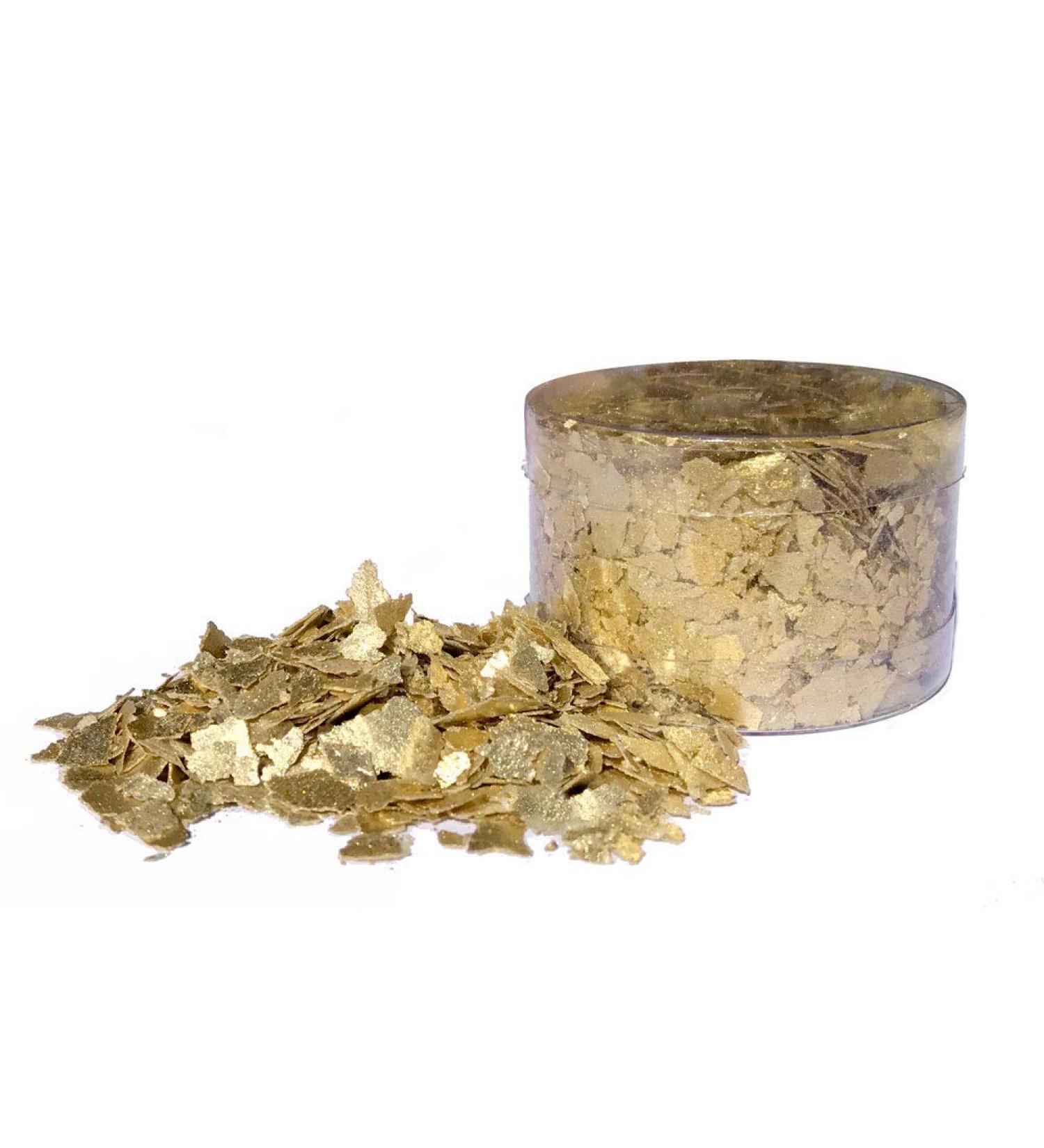 Crystal Candy Edible Flakes  7g Edible Flakes for Cakes, Desserts, Food  Food-Grade Foil Flakes for Decorating Cakes, Cookies, Candies  Sequin Effect  Intense Color and Shine  Inca Gold
