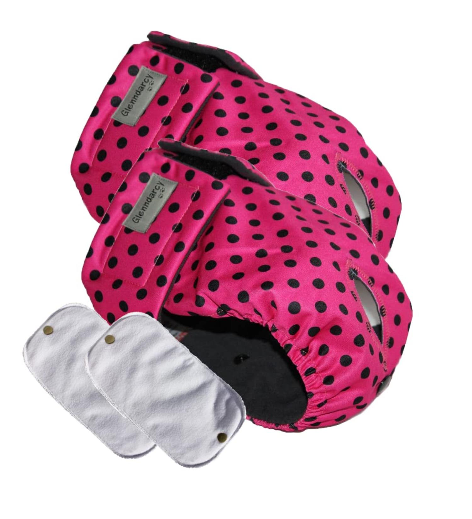 Buy Glenndarcy Waterproof Diaper for Dogs - Size L Pink with Black Dots 2 Pack | Best International Shipping - Buy Online on GoSupps.com