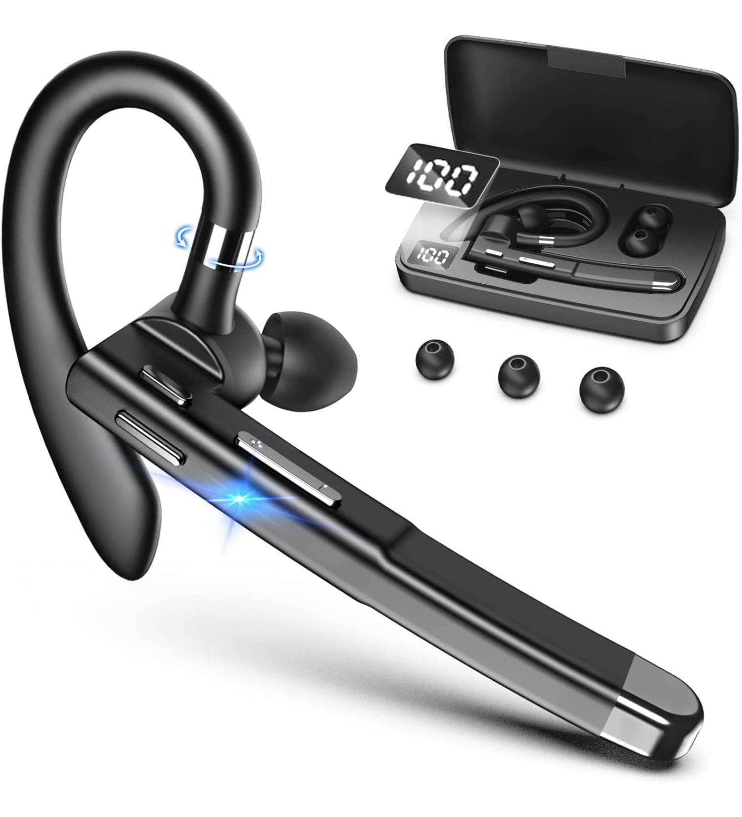 XVV Bluetooth Headset with Charging Case - Hands-Free Single Earpiece for Cellphone - V5.2 Bluetooth Headphone for Business Trucker - iOS & Android Compatible - YYK520-1Case - Buy Online on GoSupps.com