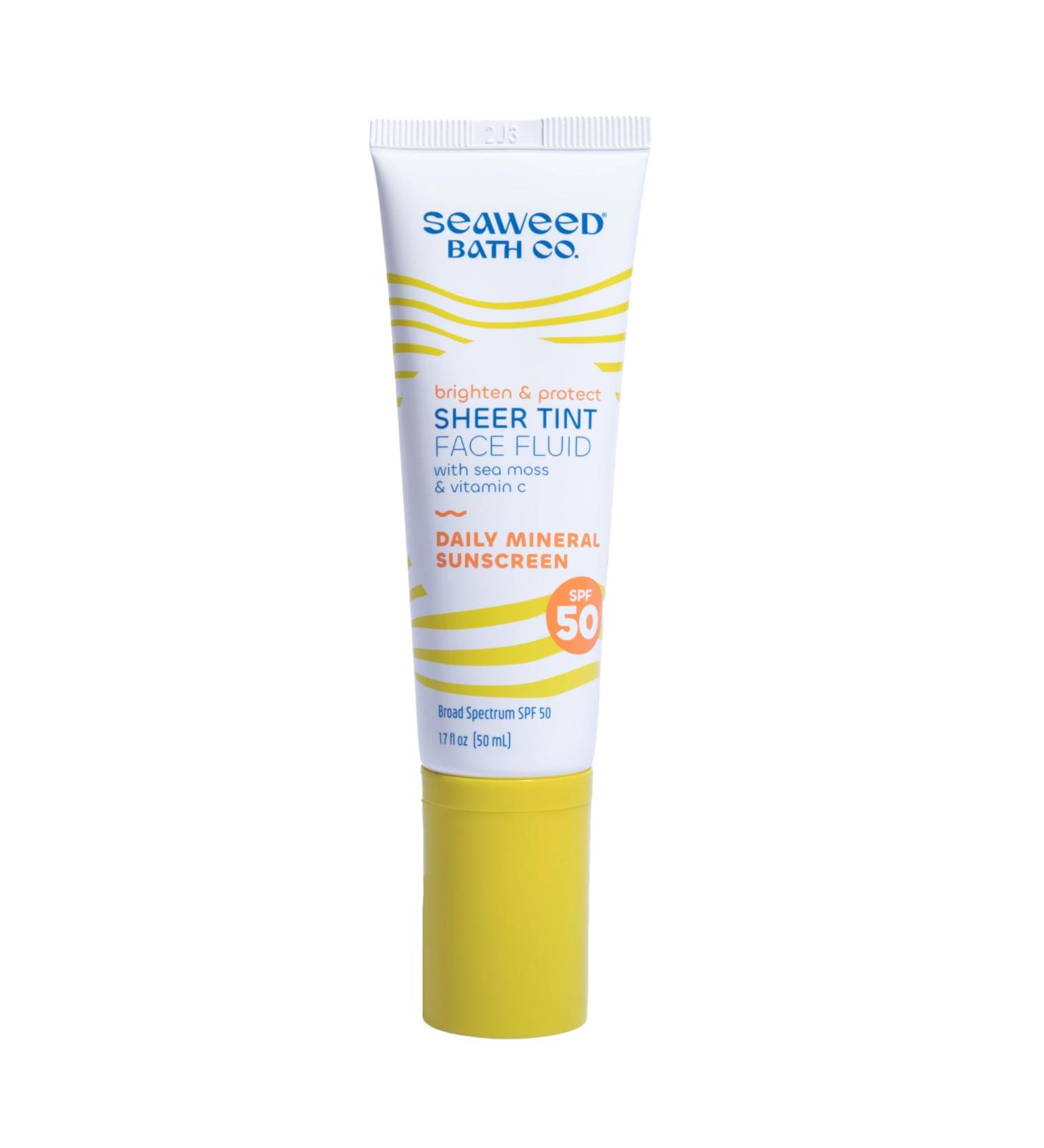 Seaweed Bath Co. Brighten & Protect Sheer Tint Face Fluid SPF 50 - Tinted Mineral Sunscreen Lotion 1.7 oz | Buy Internationally - Buy Online on GoSupps.com