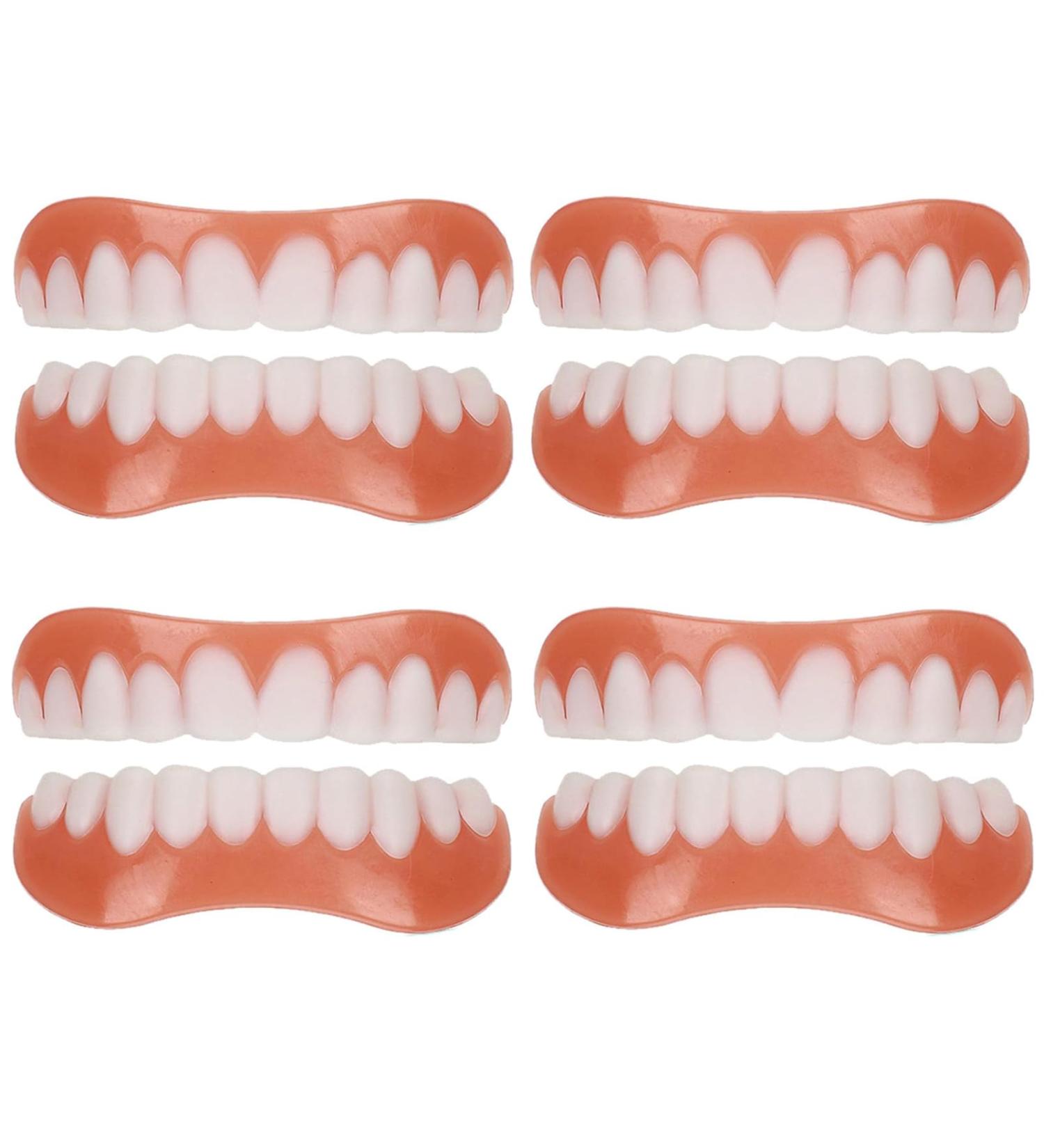 Buy Iksvmsi 4-Piece False Teeth Veneers - Temporary Dentures for Men & Women - Perfect for Bad Teeth - International Shipping Available - Buy Online on GoSupps.com