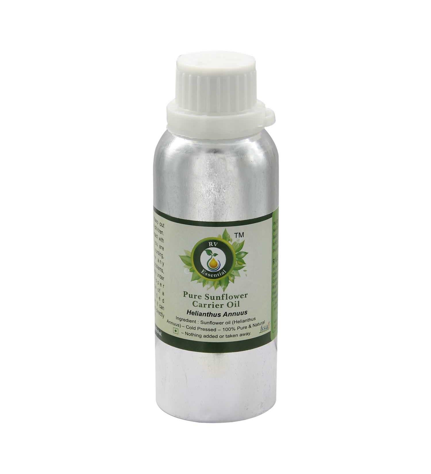R V Essential Carrier de tournesol pur Huile 300ml (10oz) - Helianthus annuus (100% Pur et naturelle press e froid) Sunflower Carrier Oil 300 ml (Pack of 1) - Buy Online on GoSupps.com