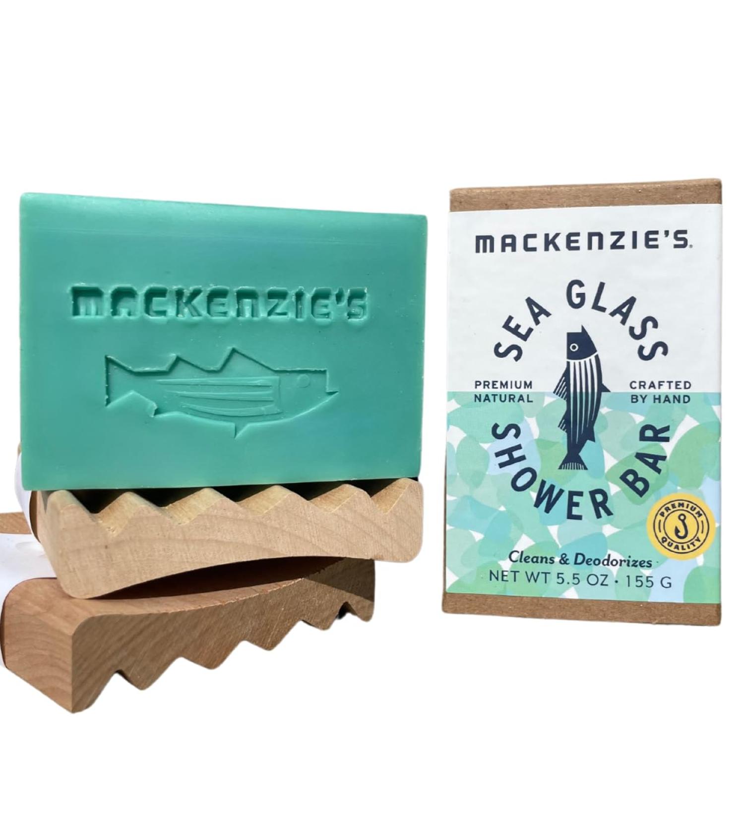 MACKENZIE'S Sea Glass Shower Bar - Gifts for Women - Gifts for Men - Coastal Gifts - Moisturizing - Natural Bar Soap - Lemongrass Essential Oil - 5.5 oz