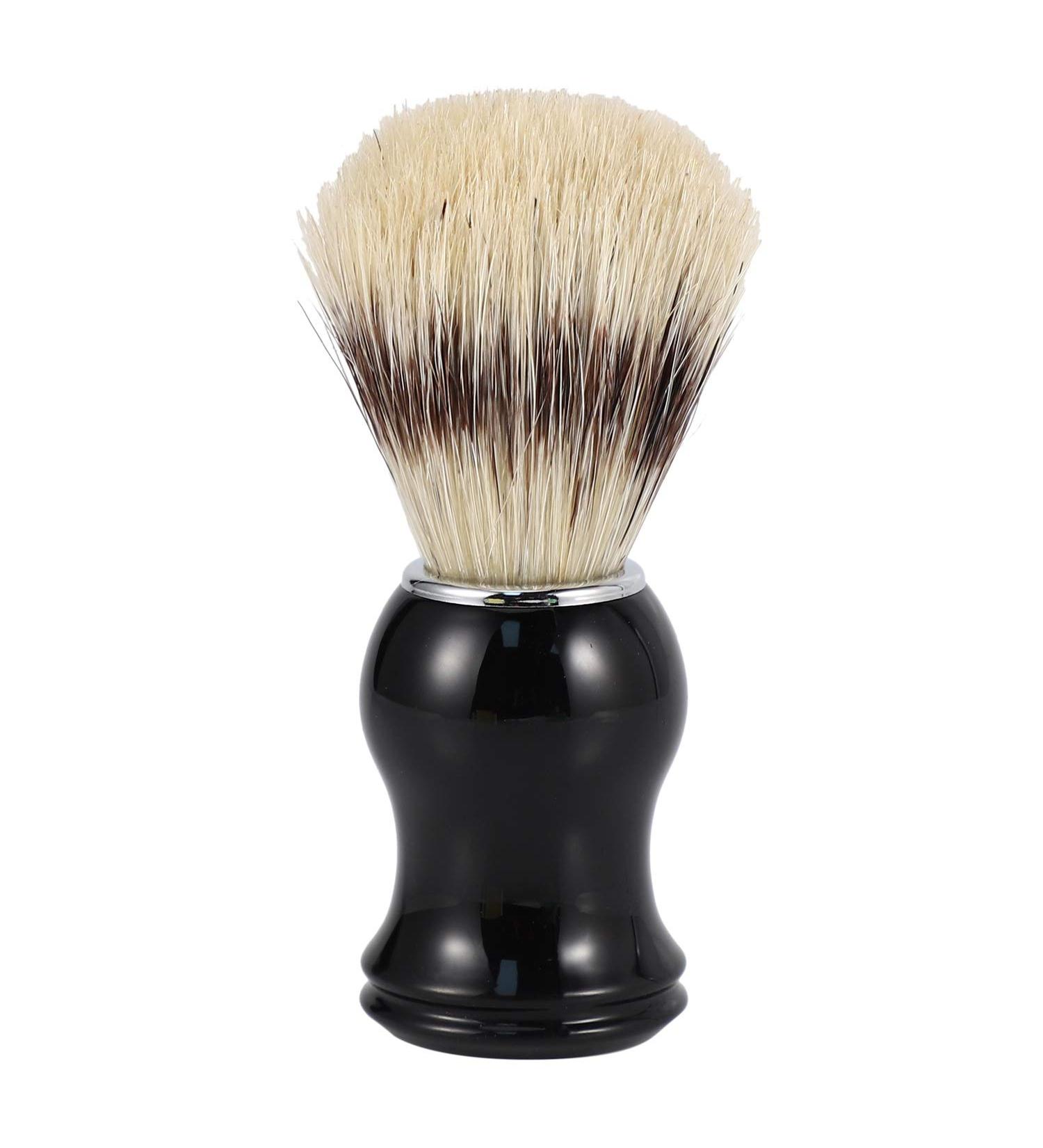Jiklophg Men's Razor Brush - Wild Boar Bristles Facial Beard Cleaning Tool & Hairbrush with Resin Handle | International Shipping - Buy Online on GoSupps.com