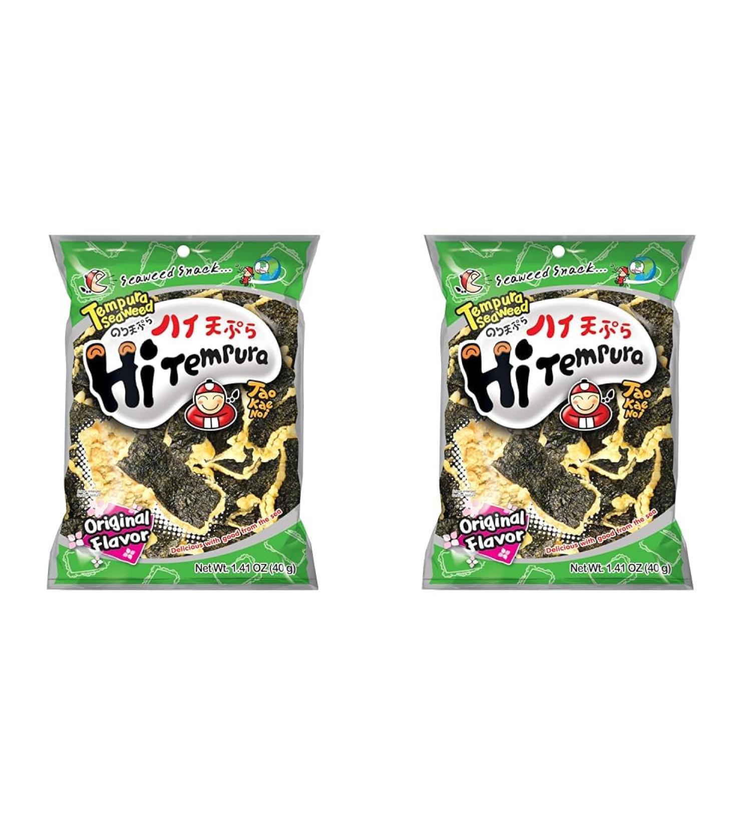 Tao Kae Noi Tempura Seaweed Snack - Original 40g (Pack of 2) | Crispy Seaweed Treat for International Shipping - Buy Online on GoSupps.com