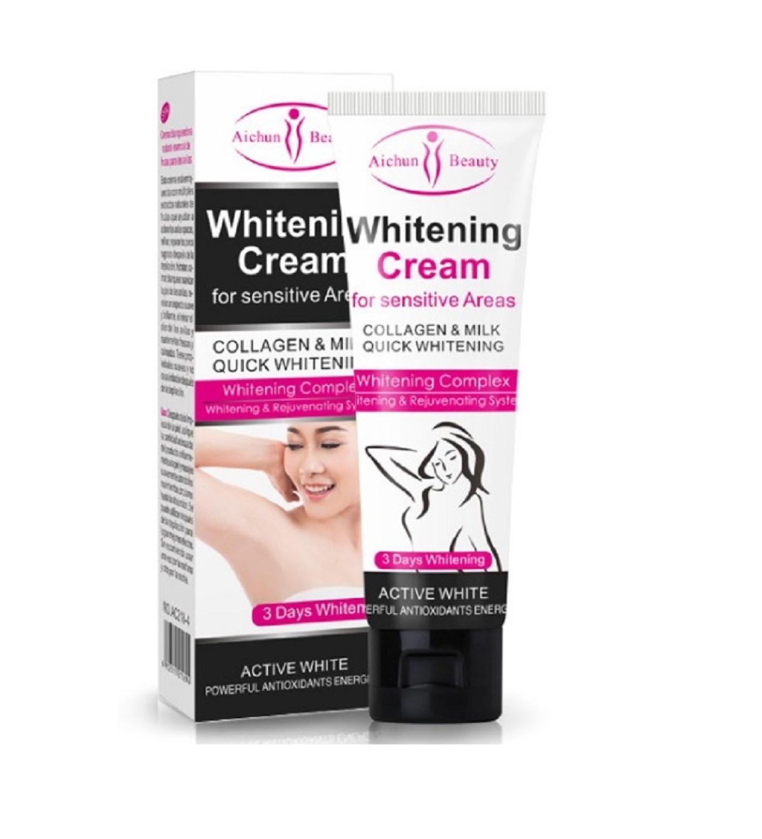 Aichun Beauty Fast Bleaching Cream for Sensitive Areas | Collagen & Milk Complex Whitening & Rejuvenating Body Skin Care - Buy Online on GoSupps.com