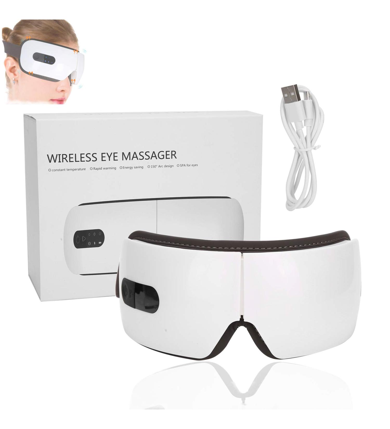 Air Pressure Eye Massage Device - Hot Compressed & Vibration Eye Massager for Dry Eye Relief & Fatigue Reduction | Adjustable Rubber Band - Buy Online on GoSupps.com