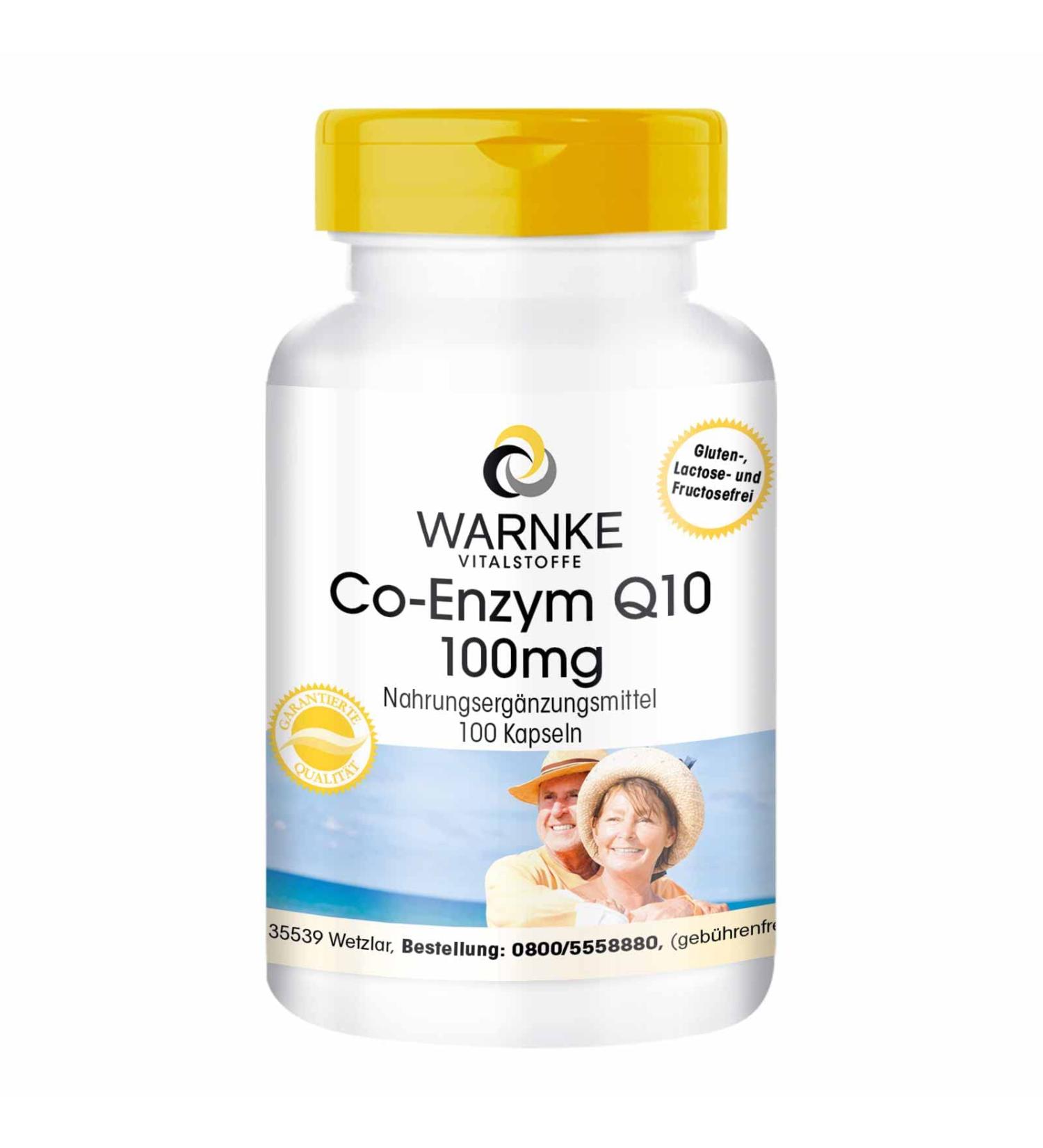 Coenzyme Q10 100mg - High Dose Ubiquinone Capsules - 100 Vegan Capsules | Warnke Vitalstoffe - German Pharmacy Quality - Buy Online on GoSupps.com