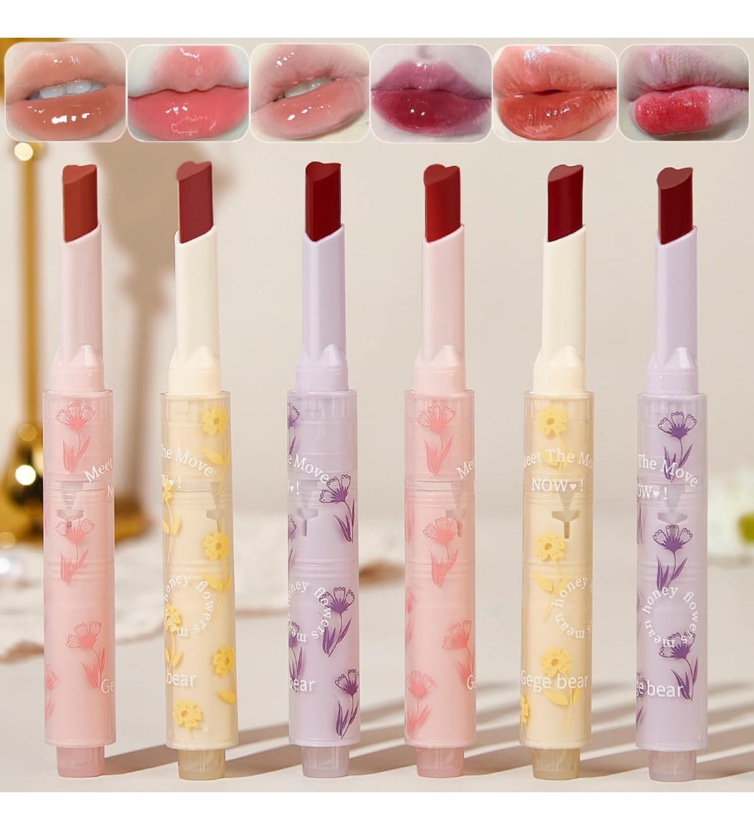 Dulele Matte Jelly Lipstick Set - 6 Colors Hydrating Lip Oil & Highly Pigmented Longwear Lip Glaze - Buy Online on GoSupps.com