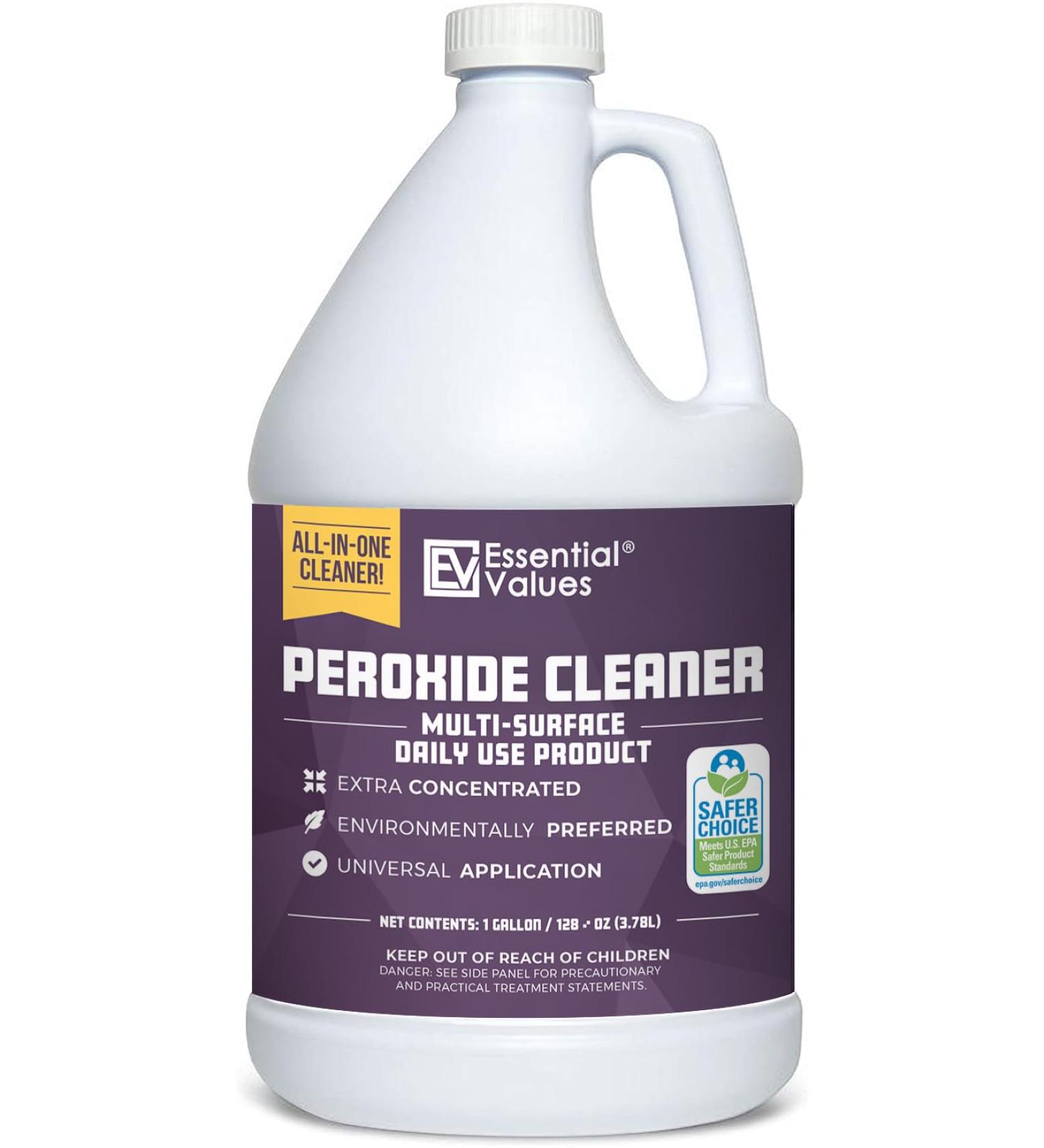 Hydrogen Peroxide Cleaner 5% (Gallon / 3.78L) Safer Choice Certified | Made in USA Multi-Purpose - Extra Concentrated - Residential | Commercial | Food Grade Hydrogen Peroxide Agua Oxigenada