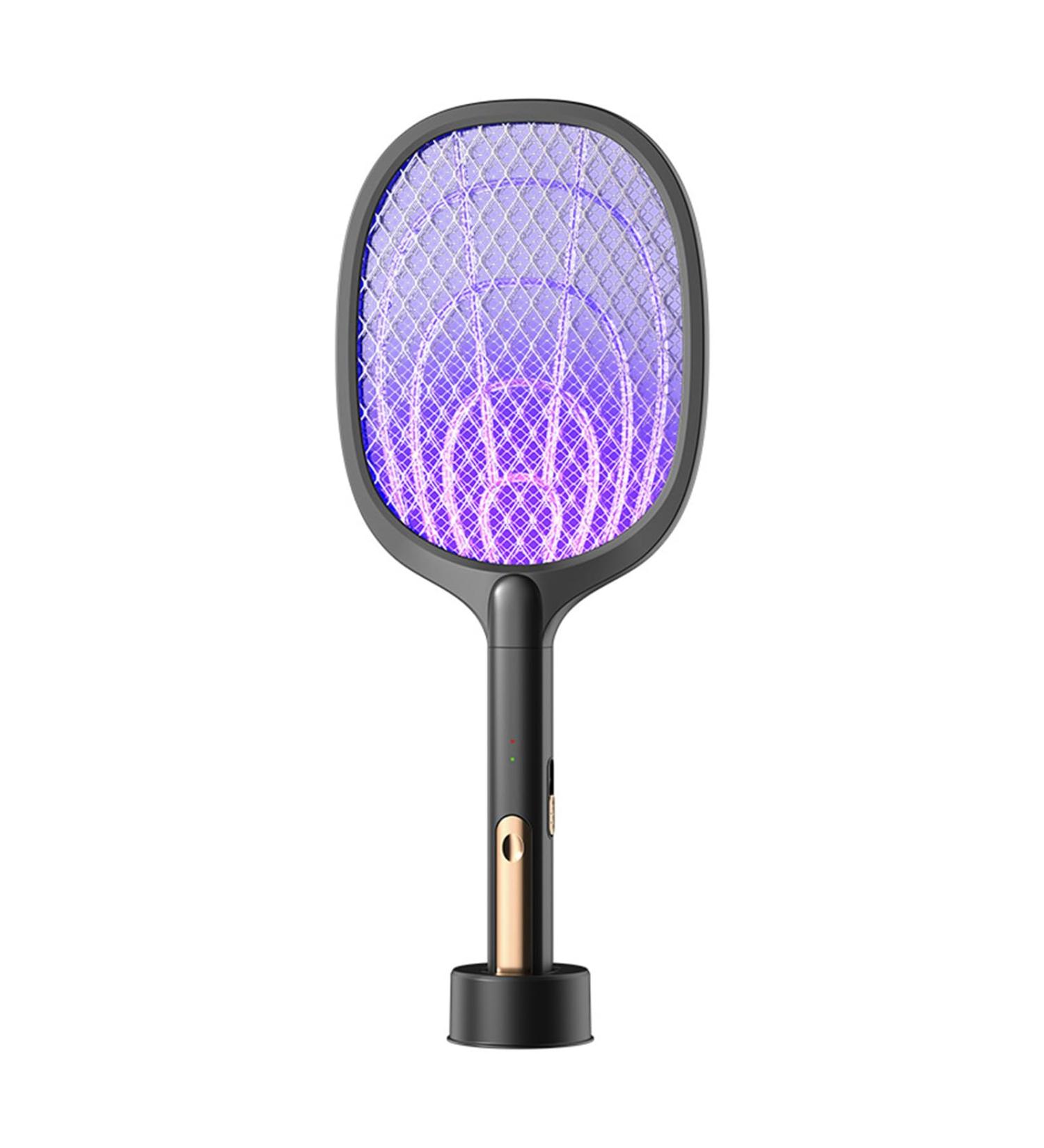 Electric Fly Swatter Racket Powerful Swatter 2 in 1 Electric Fly Killer Rechargeable Killer Lamp Portable Fly Killer Lamp for Indoor and Outdoor (Black) - Buy Online on GoSupps.com