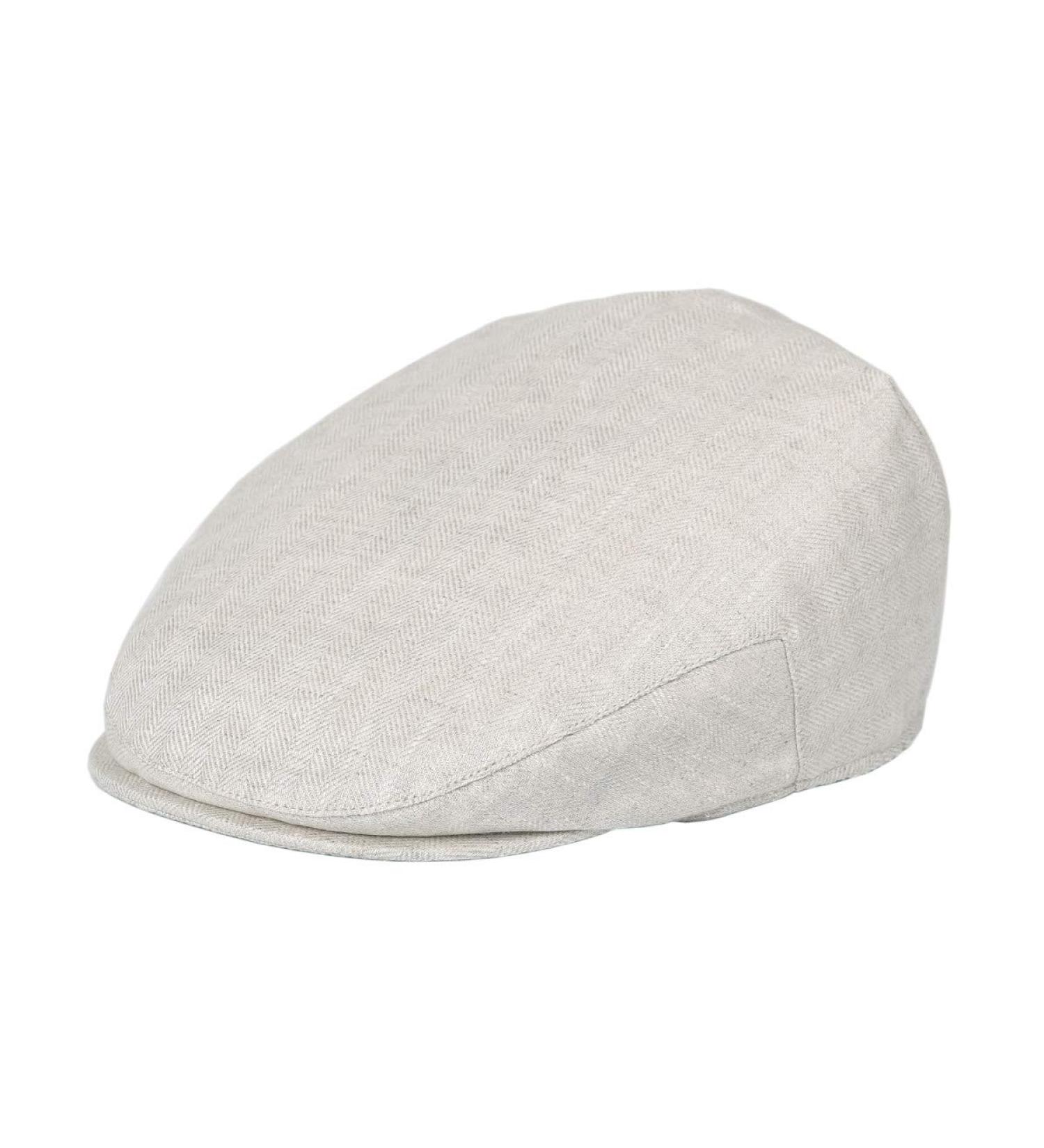 BOTVELA Men Linen Newsboy Hat 7 1/4 - 7 3/8 Herringbone Beige | Summer Ivy Cap - Buy Online on GoSupps.com