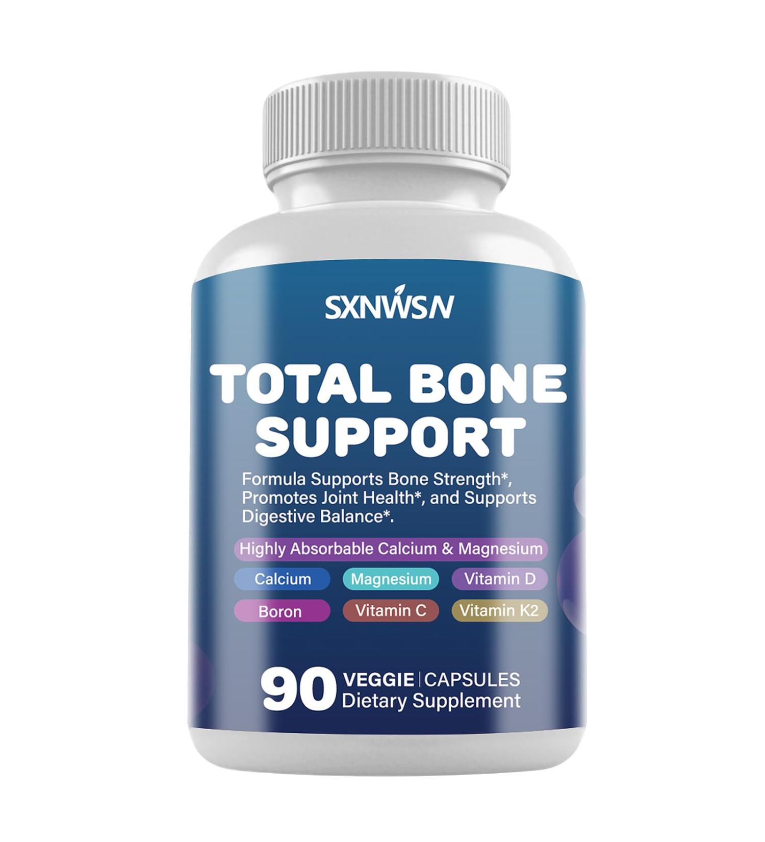 Calcium Supplement Bone Health Complex with Vitamins D & K2 Copper Manganese Minerals for Healthy Bone Density & Calcium Absorption | 90ct Vegan Capsules - Buy Online on GoSupps.com