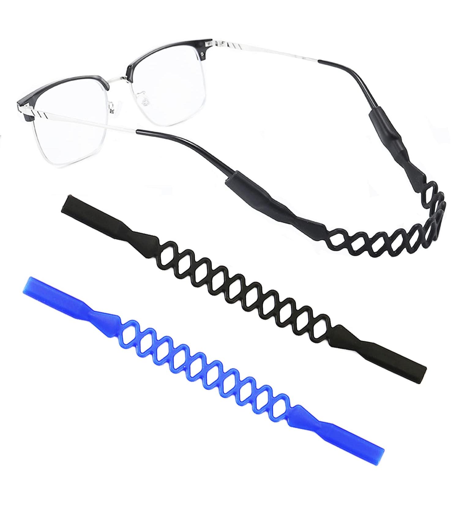 Buy Children's Glasses Band | Non-Slip Silicone Straps for Boys & Girls | Elastic Sports Glasses Holder in Black/Blue - Buy Online on GoSupps.com