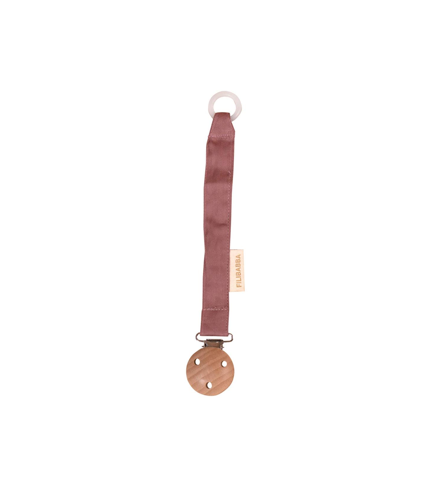 Filibabba Organic Cotton Pacifier Chain (21 cm) | Dusty Rose | Nickel-Free Clips | Danish Design for Boys & Girls - Buy Online on GoSupps.com