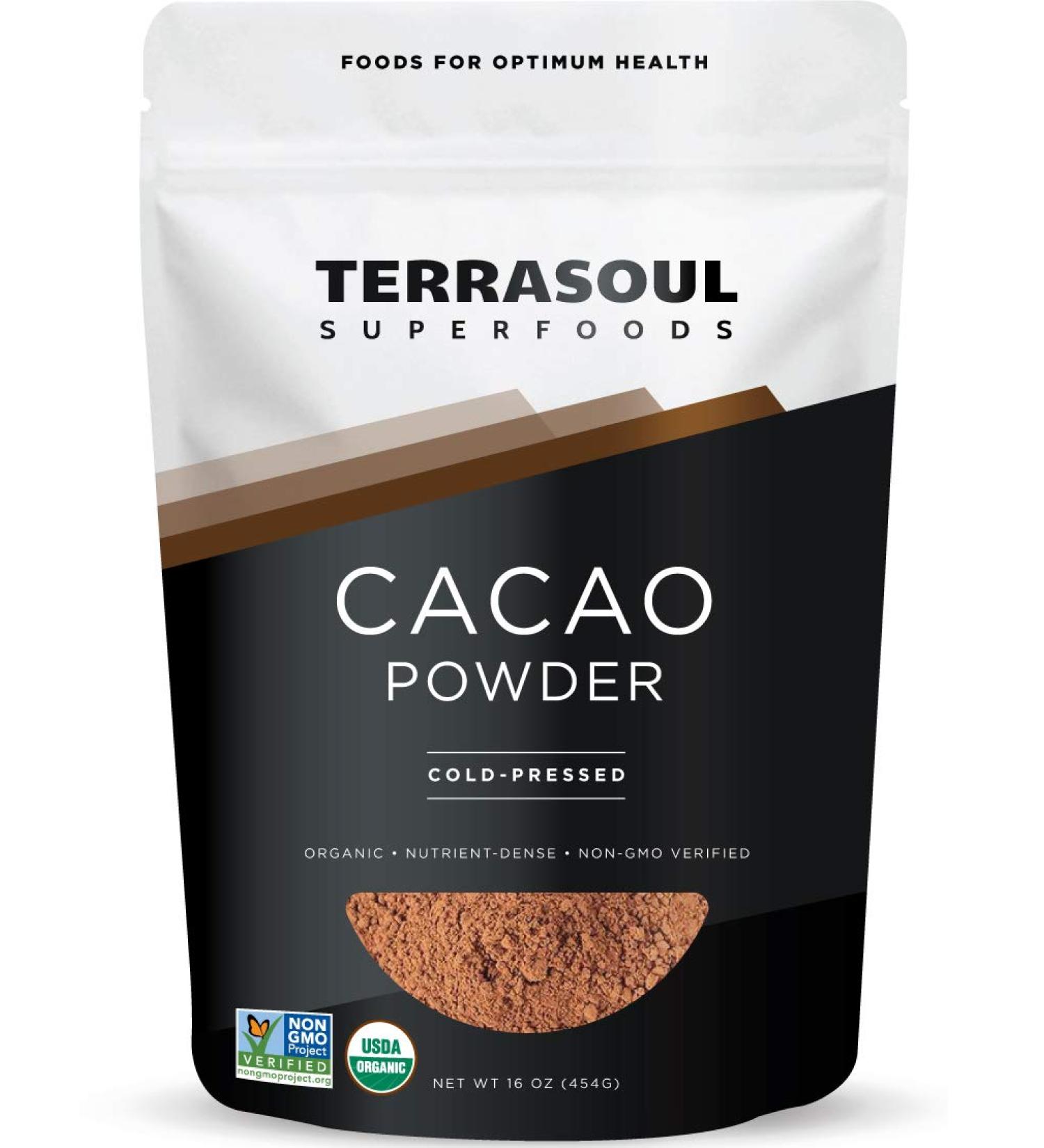 Terrasoul Superfoods Raw Organic Cacao Powder 2 Lbs (2 Pack) - Keto Vegan | 100% Pure, Non-GMO, Gluten-Free - Buy Online on GoSupps.com