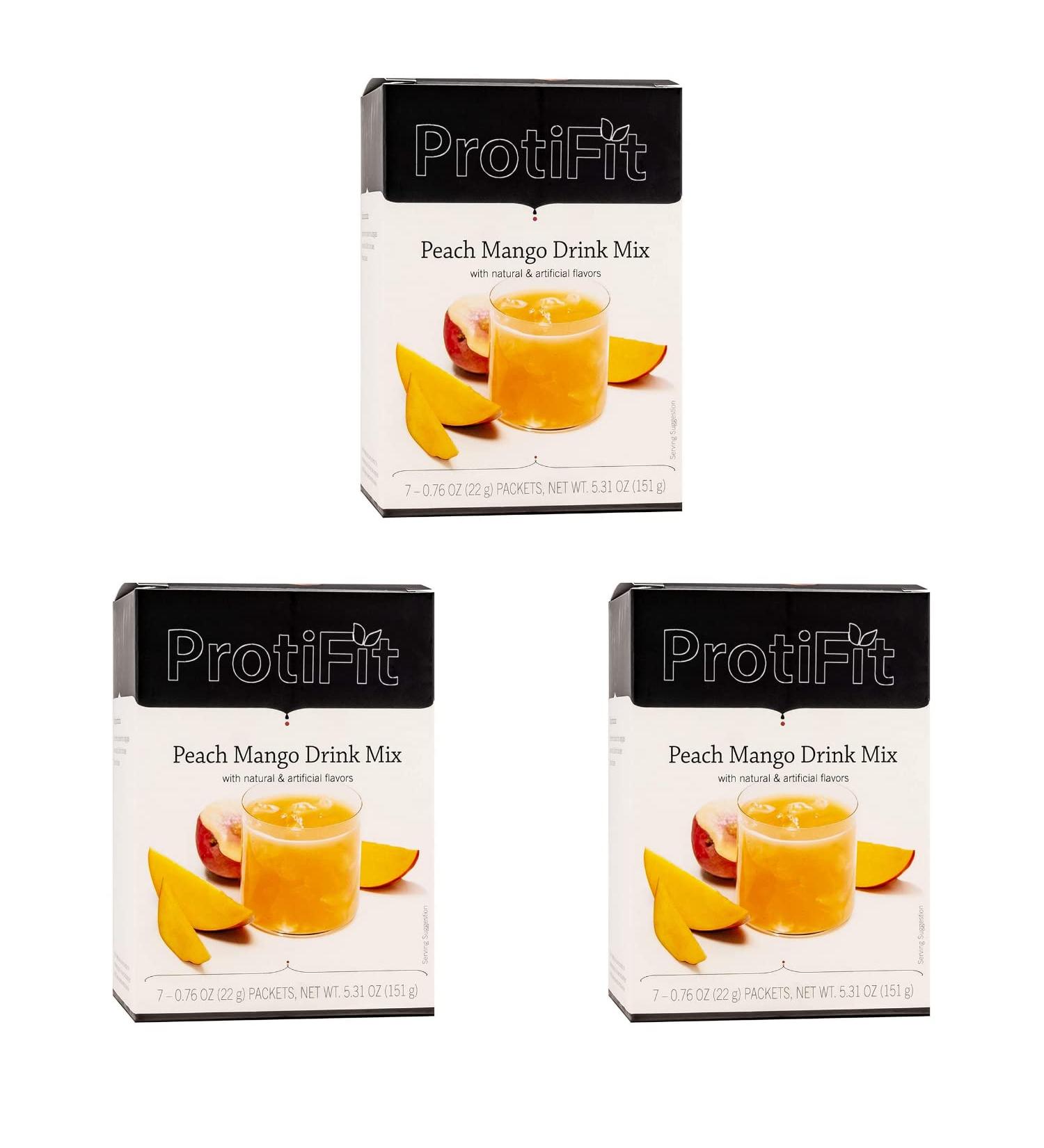 PROTIFIT - High Protein Peach Mango Fruit Drink 3 Pack 15g Protein Low Calorie Sugar Free Ideal Protein Compatible 7 Servings Per Box (3 Pack) - Buy Online on GoSupps.com